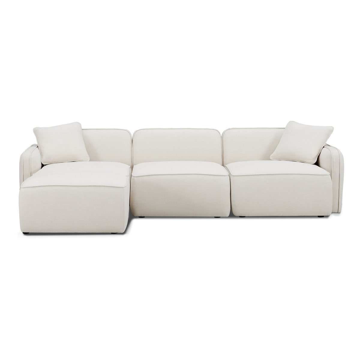 Travie 4-Piece Sand Upcycled Performance Linen Modular Sectional