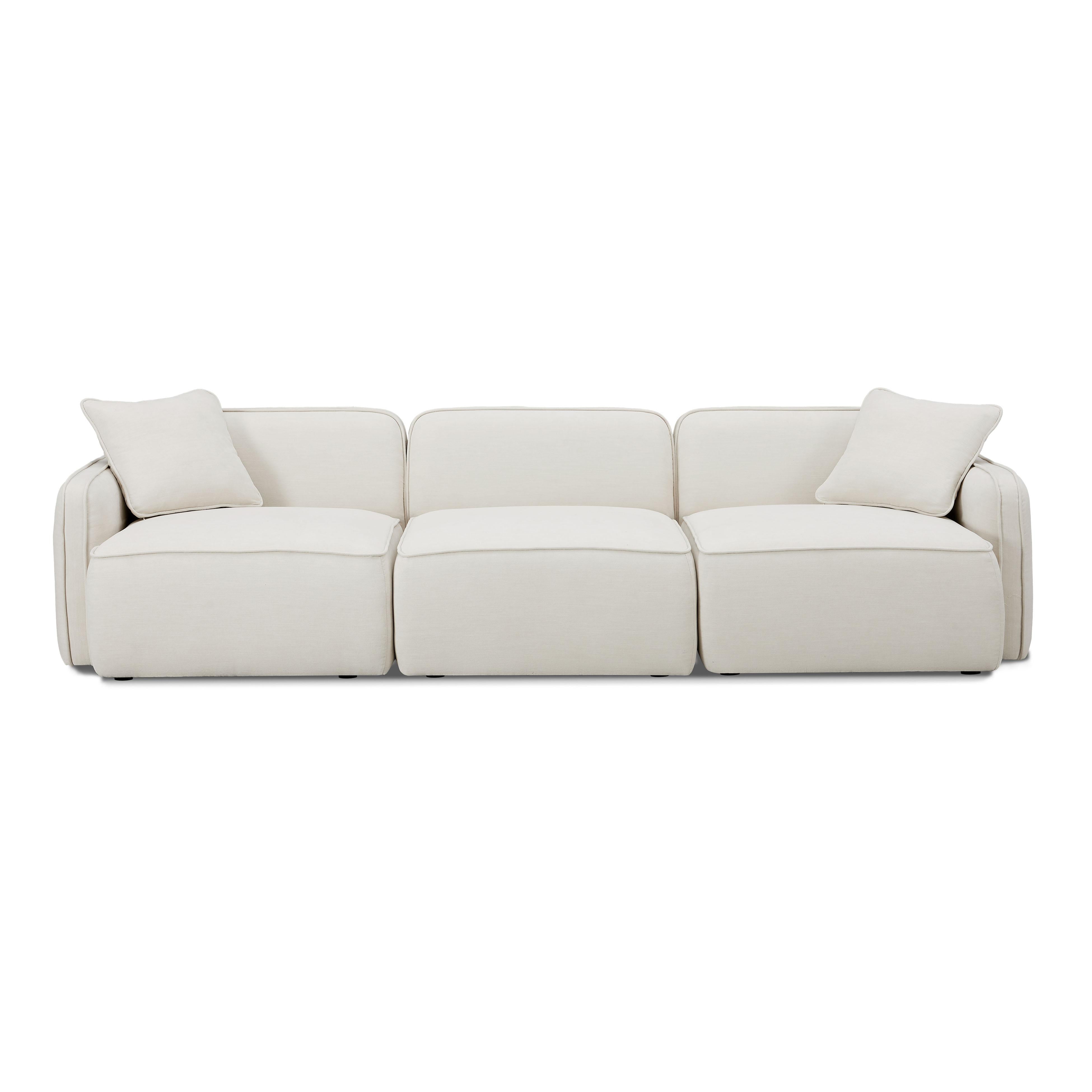 Travie Sand Upcycled Performance Linen Modular Sofa
