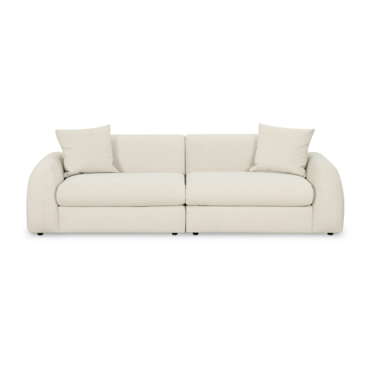 Kourtney 100" Cream Performance Faux Mohair Sofa
