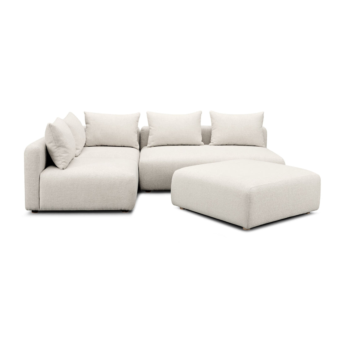Hangover 4-Piece Contract-Grade Textured Fabric Modular Chaise Sectional