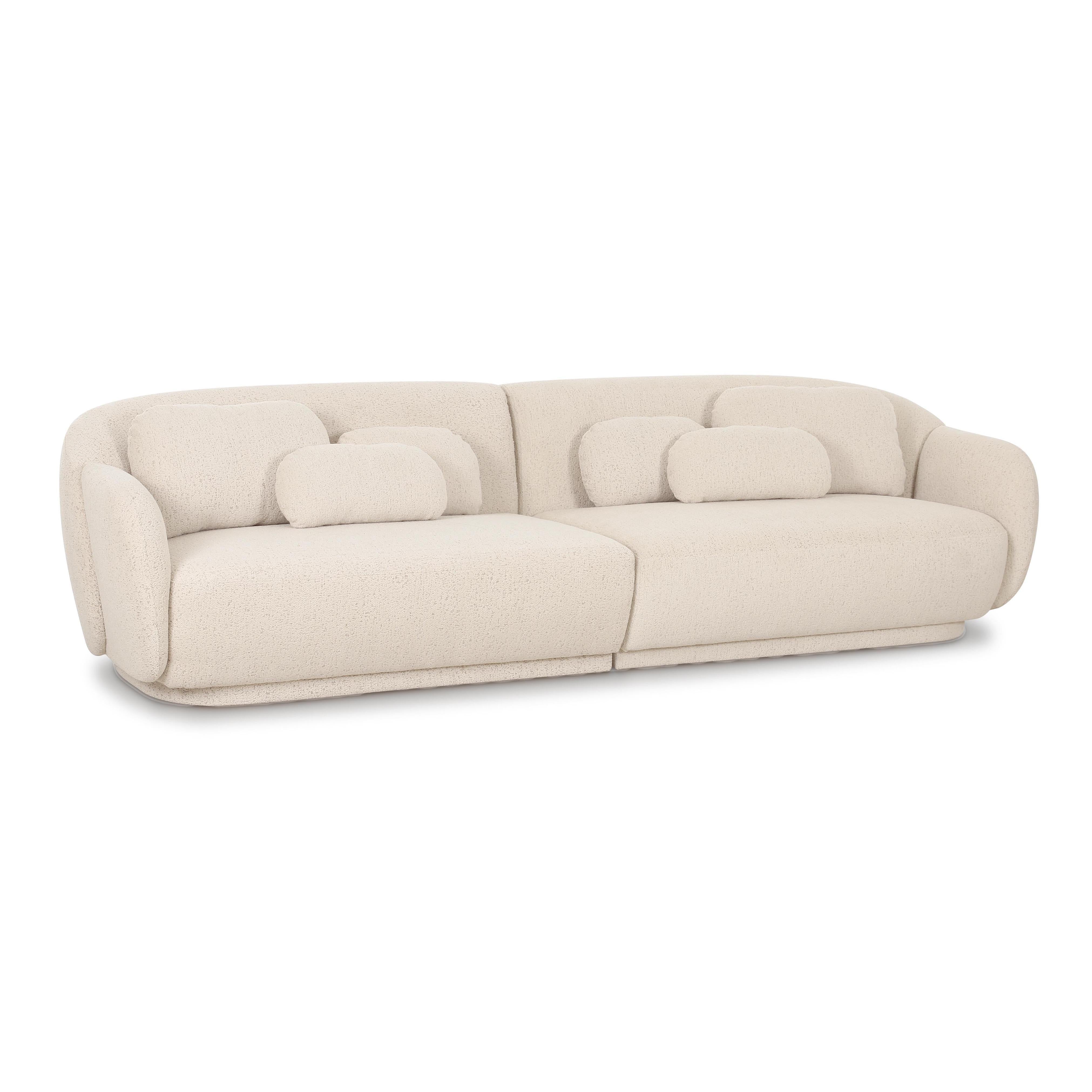Misty Cream Performance Boucle Modular Sofa