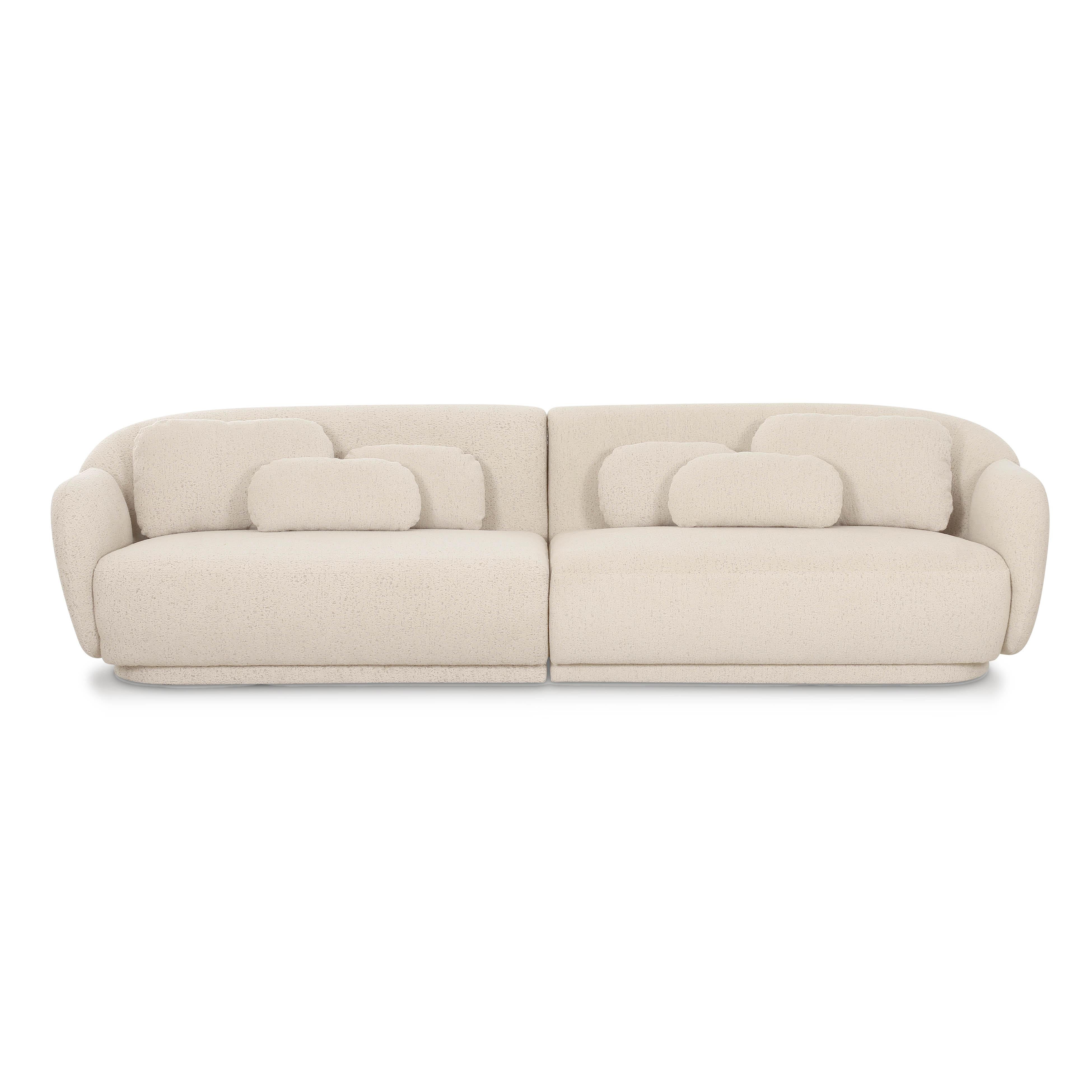 Misty Cream Performance Boucle Modular Sofa