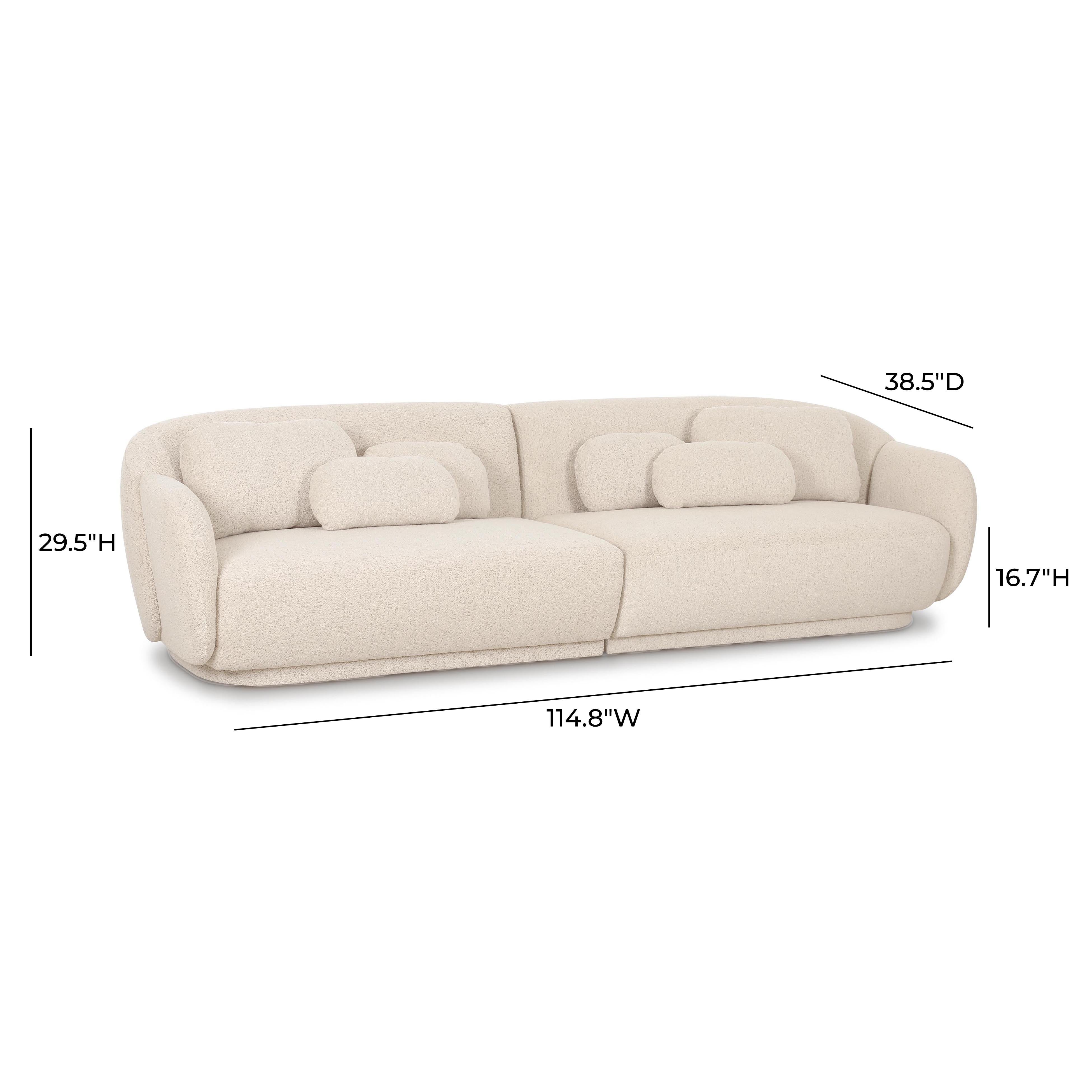 Misty Cream Performance Boucle Modular Sofa