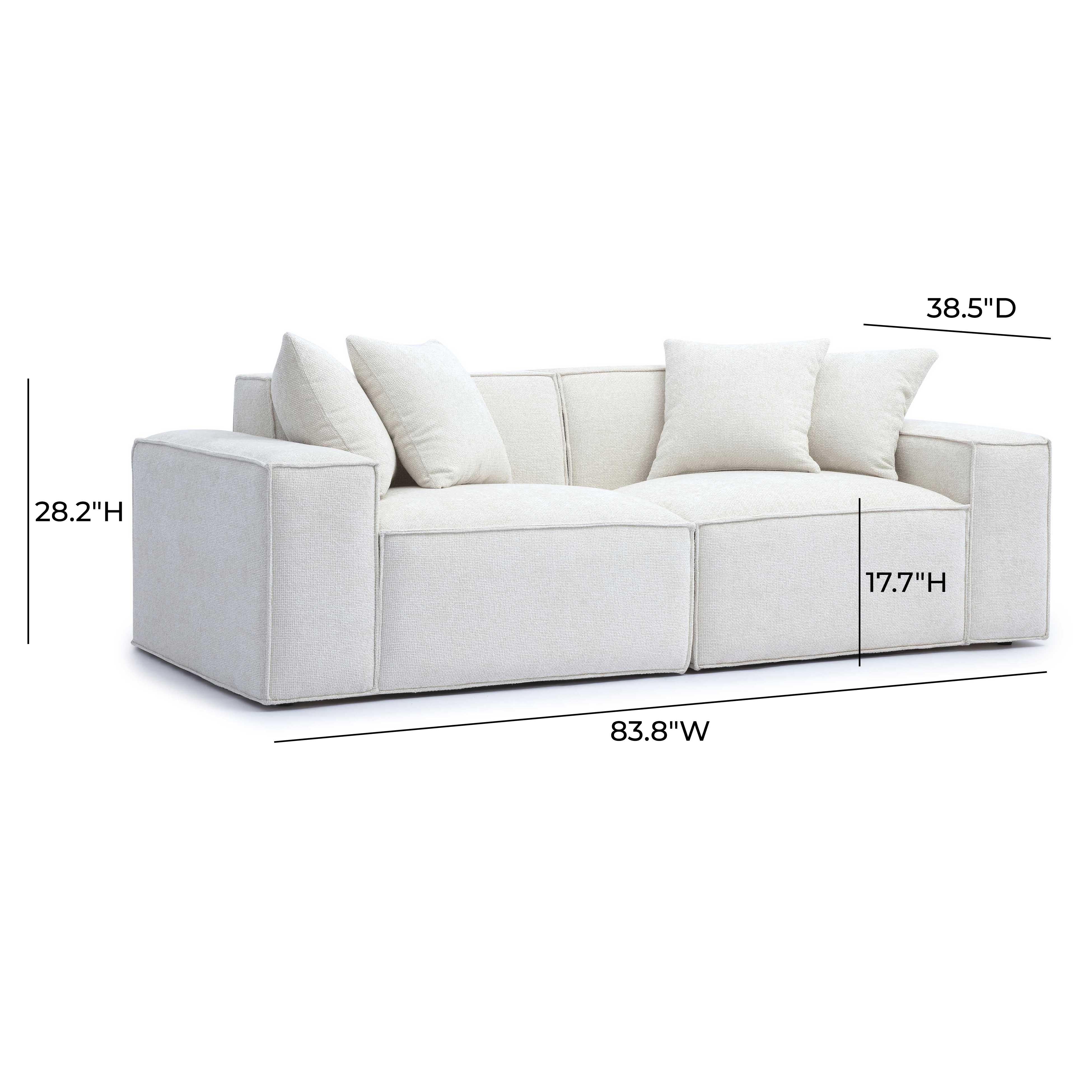 Mindy Performance Chenille Basketweave Modular Loveseat