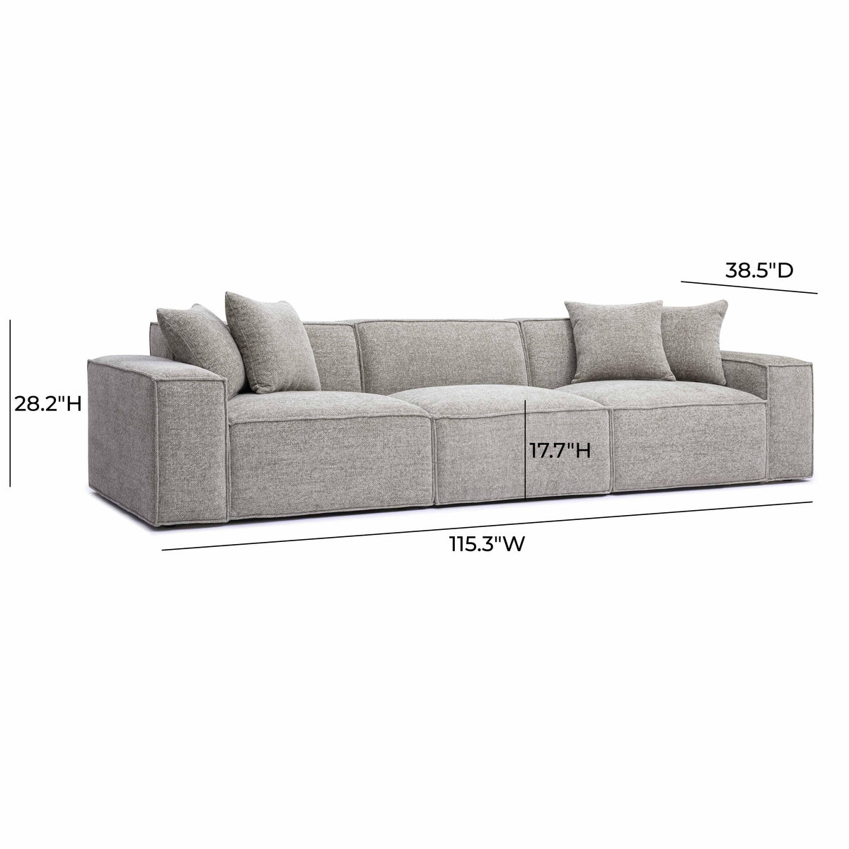 Mindy Performance Chenille Basketweave Modular Sofa
