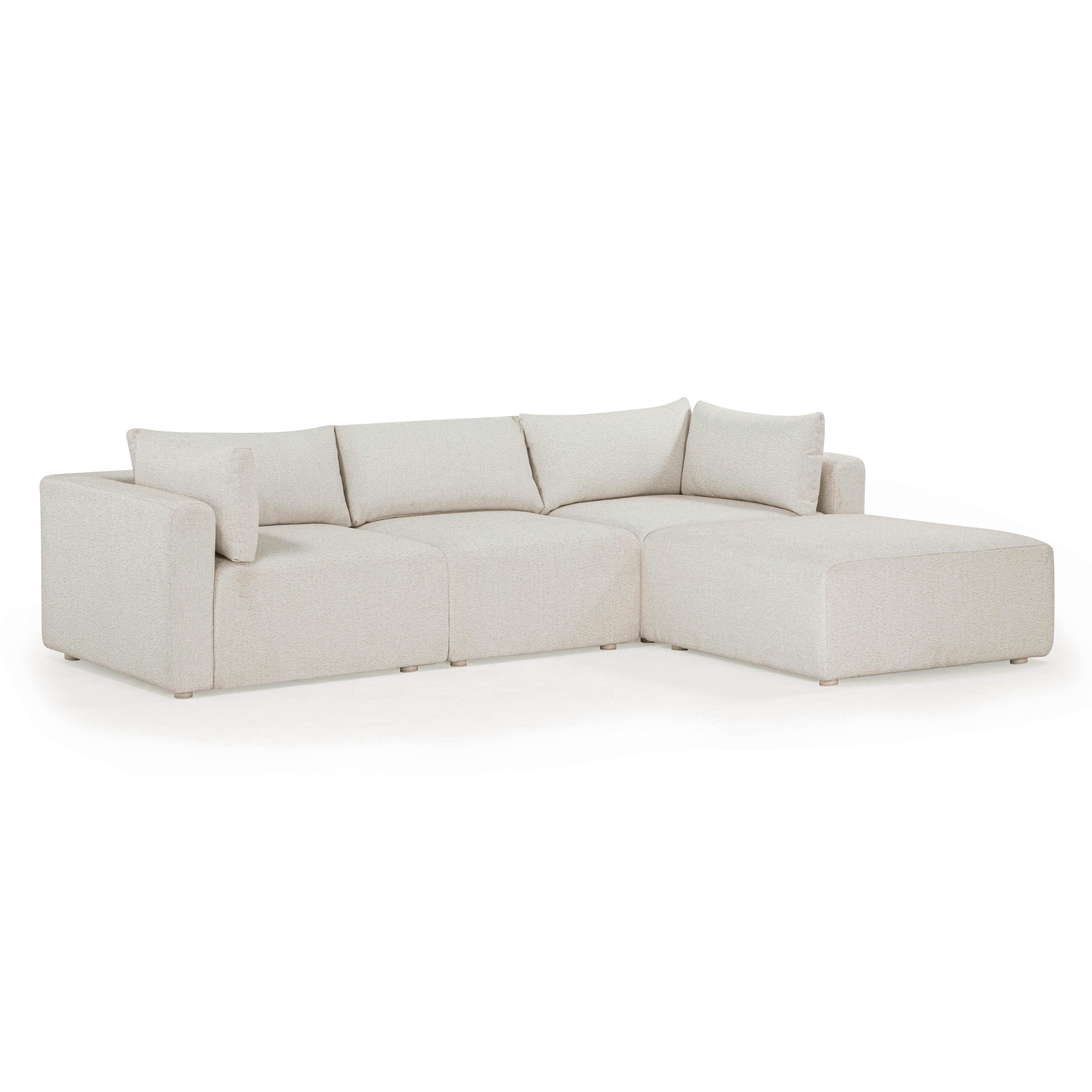 Hangover 4-Piece Cream Performance Fabric Outdoor Modular Sectional