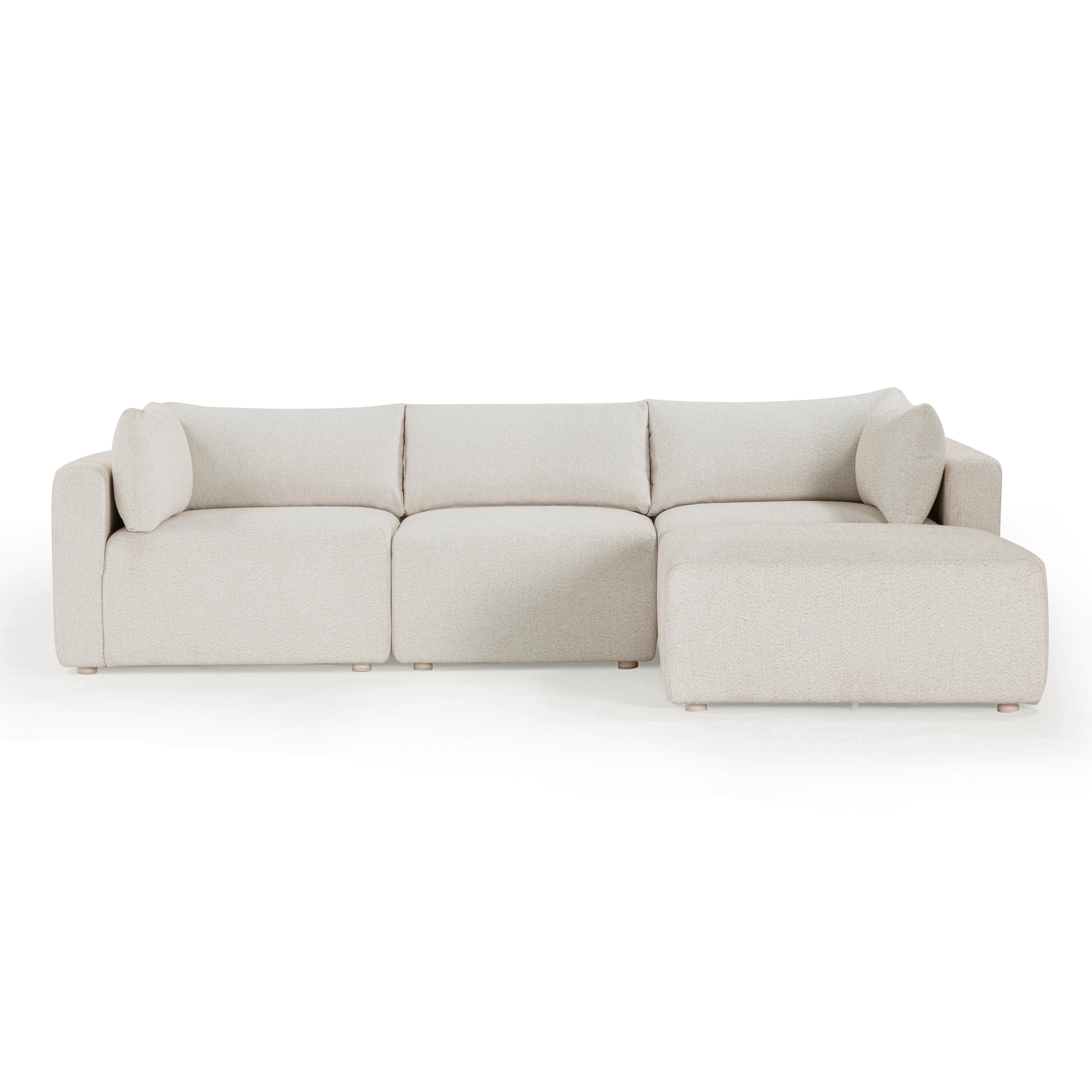 Hangover 4-Piece Cream Performance Fabric Outdoor Modular Sectional