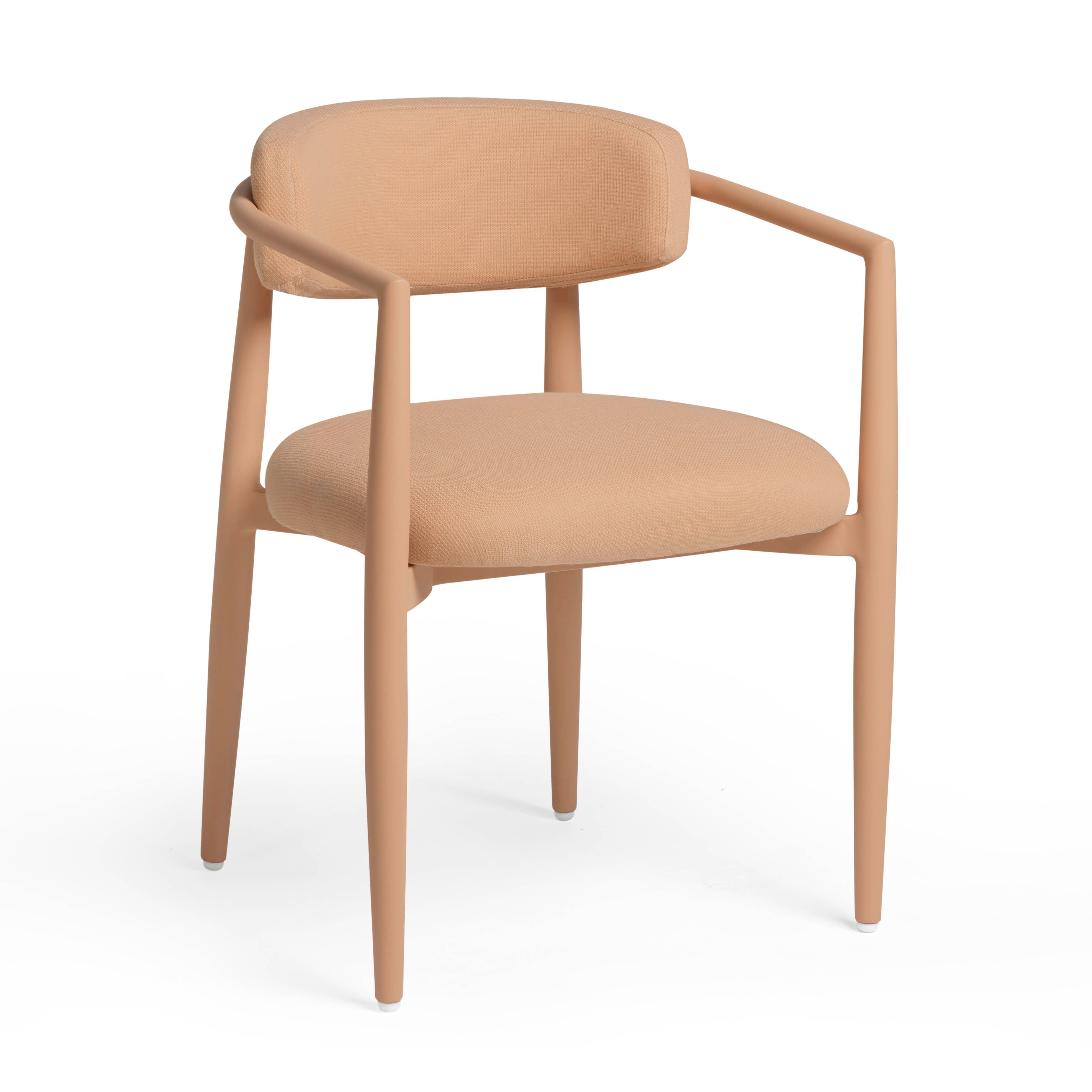 Annika Textured Contract-Grade Fabric Outdoor Dining Arm Chair