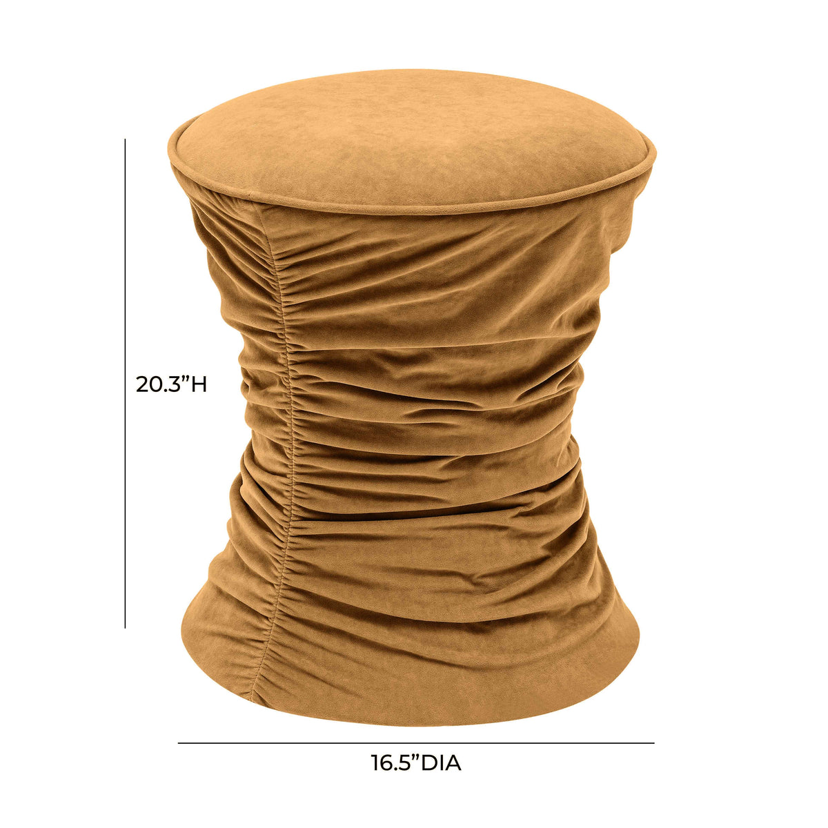 Bounce Ruched Performance Velvet Adjustable Ottoman