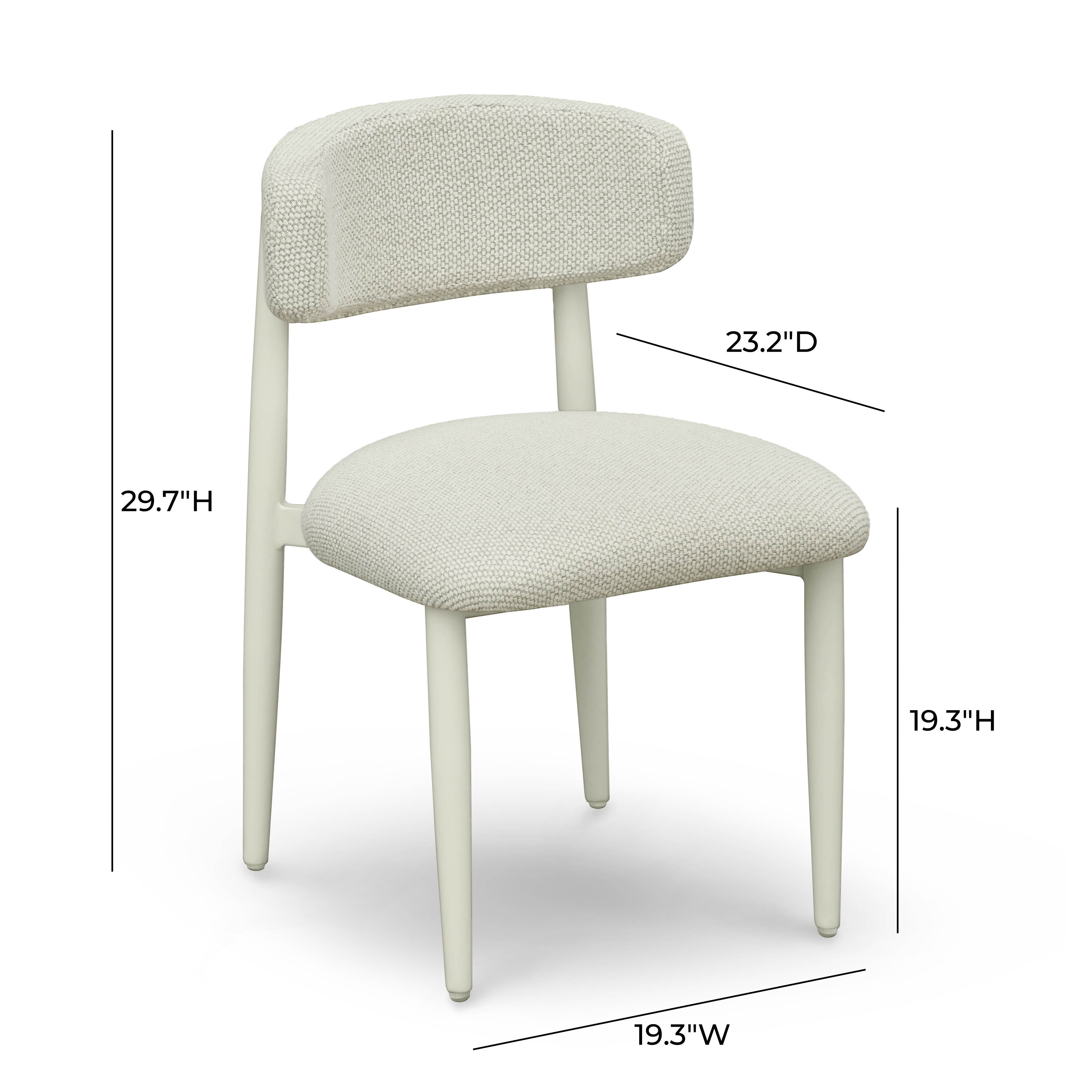 Annika Textured Contract-Grade Fabric Outdoor Dining Side Chair