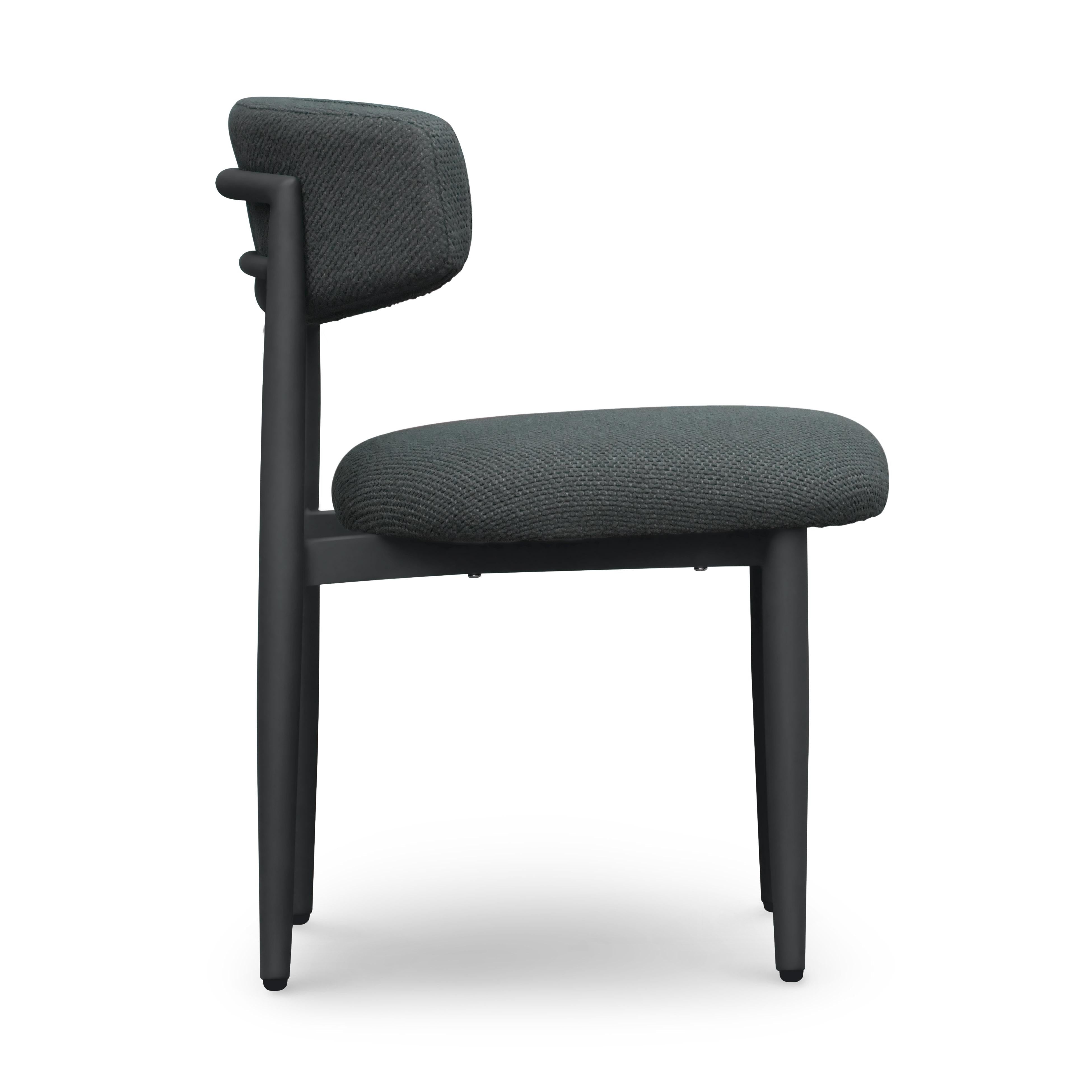 Annika Textured Contract-Grade Fabric Outdoor Dining Side Chair