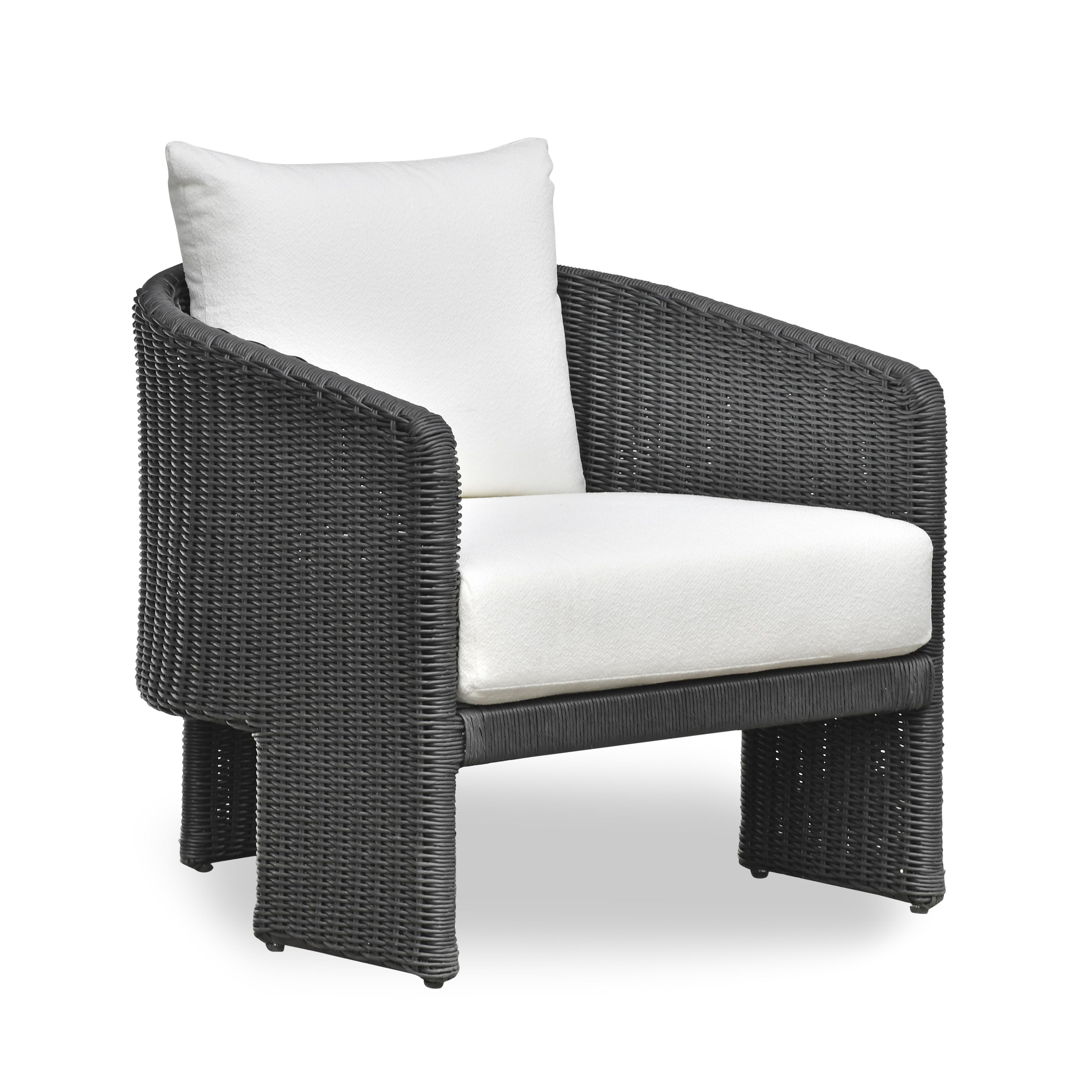 Alexa Rattan Performance Fabric Outdoor Armchair
