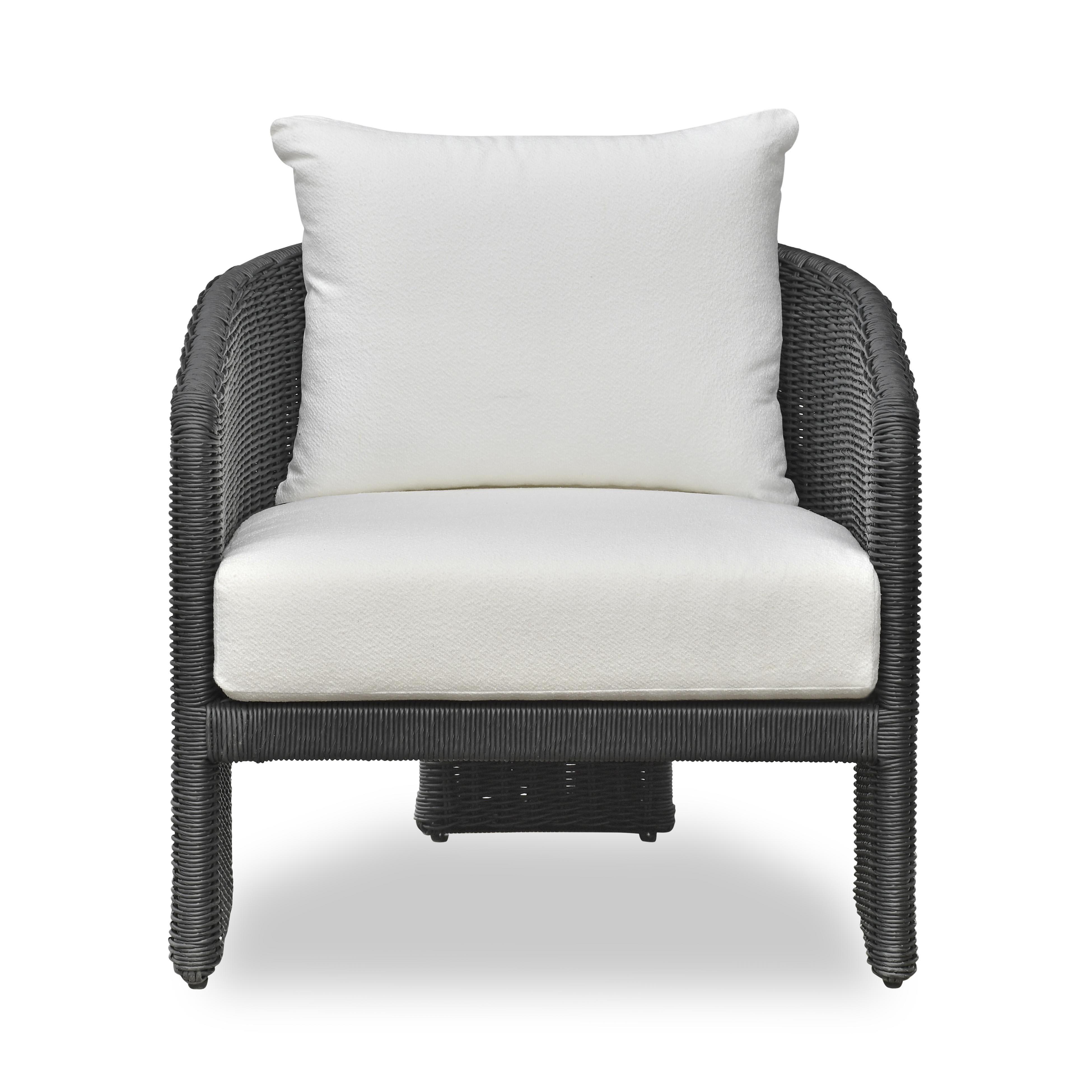 Alexa Rattan Performance Fabric Outdoor Armchair