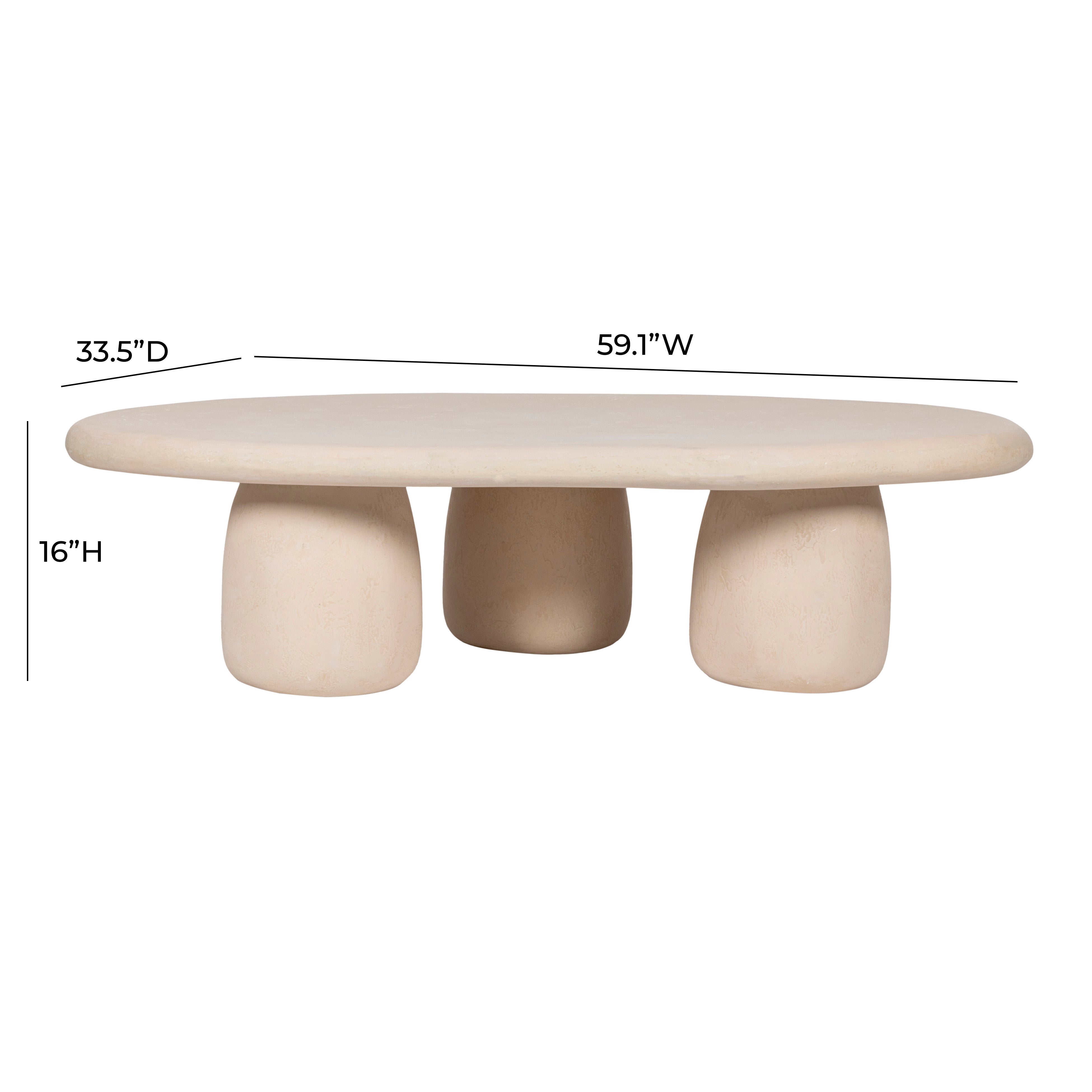 Rahul 59" Cream Coffee Table