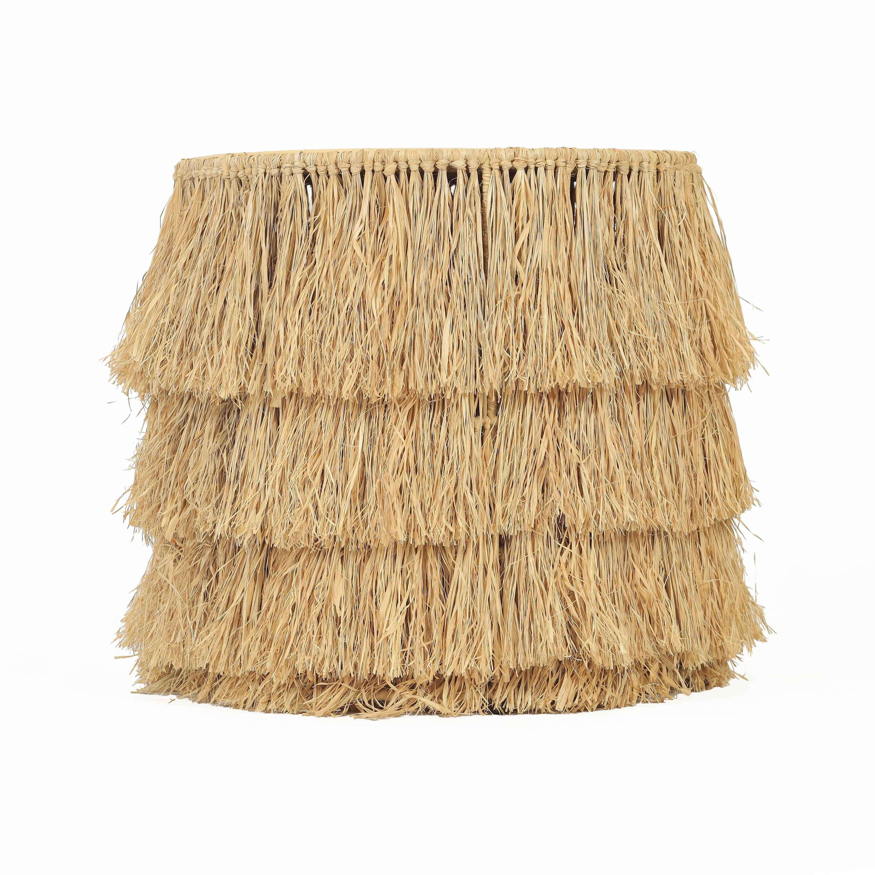 Luau Natural Rattan Round End Table