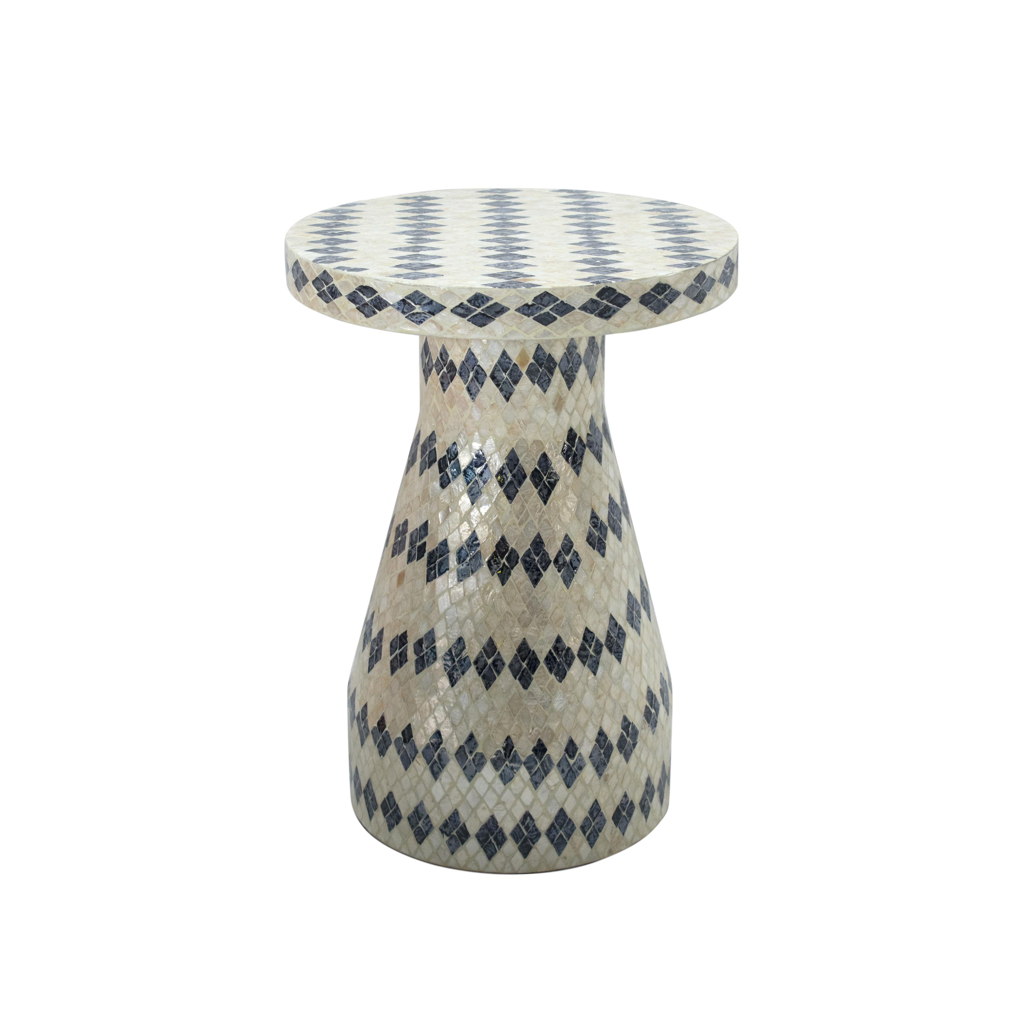 Halio Cream & Blue Checkered Shell Side Table Side & End Tables TOV Furniture , Black Friday Sale TOV Furniture Furniture Sale, Old Bones Co, Mid Century Furniture Sale, Four Hands Furniture, Black Friday Sale Halio Cream & Blue Checkered Shell Side Table,Gus Sale, Perigold Halio Cream & Blue Checkered Shell Side Table Side & End Tables Black Friday Sale , Perigold Sale Halio Cream & Blue Checkered Shell Side Table,Halio Cream & Blue Checkered Shell Side Table Lulu and Georgia, Burke Decor Sale Halio Cream 