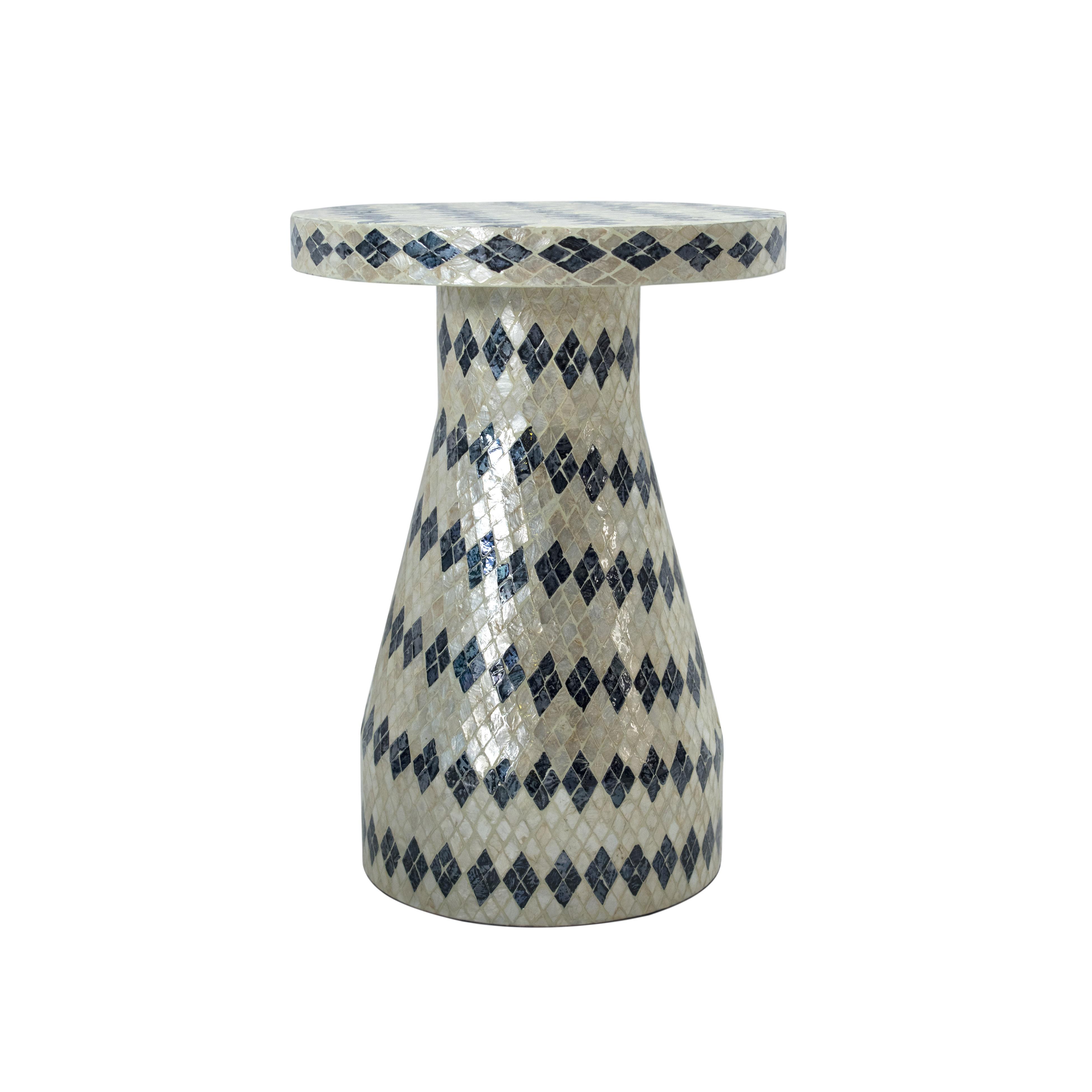 Halio Cream & Blue Checkered Shell Side Table Side & End Tables TOV Furniture , Black Friday Sale TOV Furniture Furniture Sale, Old Bones Co, Mid Century Furniture Sale, Four Hands Furniture, Black Friday Sale Halio Cream & Blue Checkered Shell Side Table,Gus Sale, Perigold Halio Cream & Blue Checkered Shell Side Table Side & End Tables Black Friday Sale , Perigold Sale Halio Cream & Blue Checkered Shell Side Table,Halio Cream & Blue Checkered Shell Side Table Lulu and Georgia, Burke Decor Sale Halio Cream 