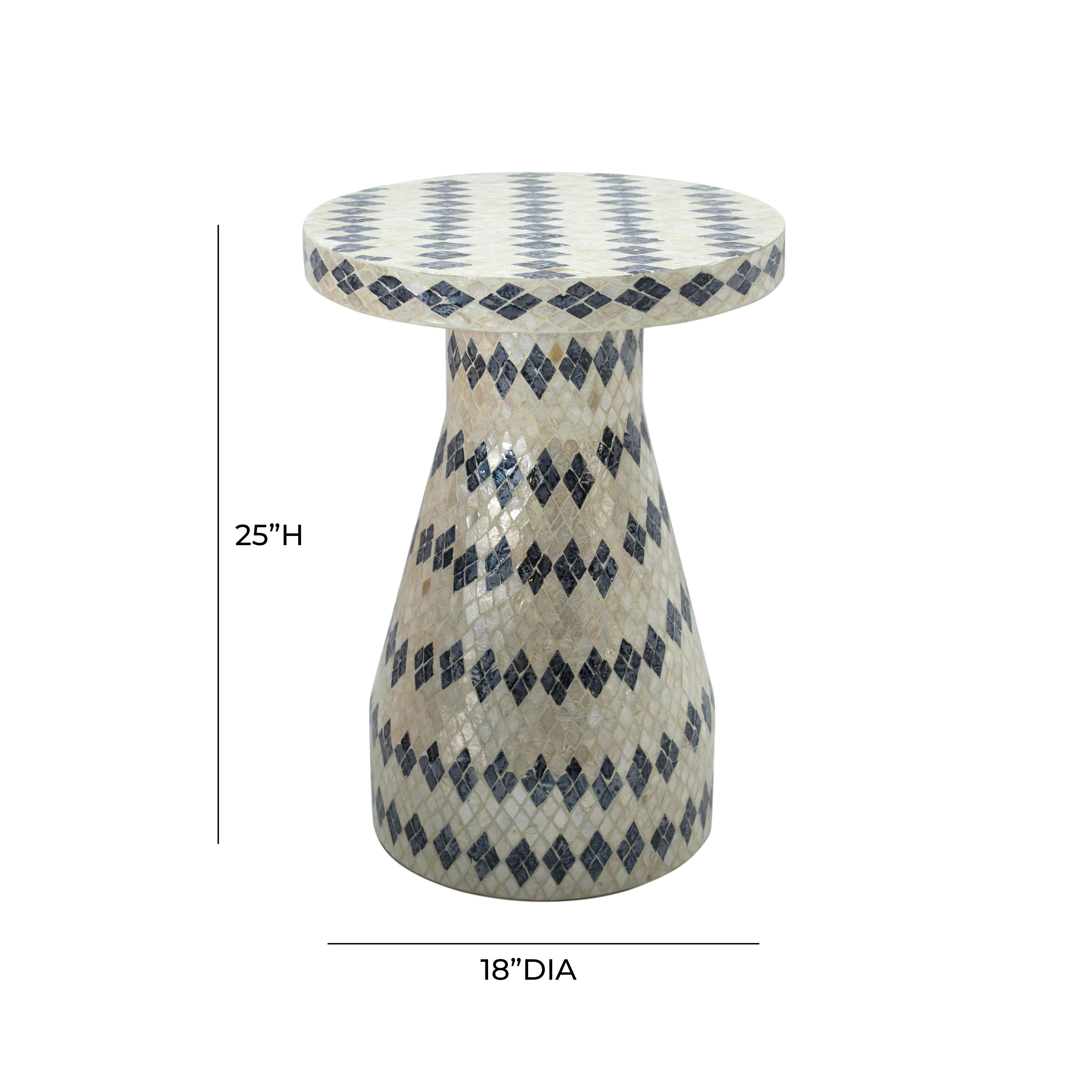 Halio Cream & Blue Checkered Shell Side Table Side & End Tables TOV Furniture , Black Friday Sale TOV Furniture Furniture Sale, Old Bones Co, Mid Century Furniture Sale, Four Hands Furniture, Black Friday Sale Halio Cream & Blue Checkered Shell Side Table,Gus Sale, Perigold Halio Cream & Blue Checkered Shell Side Table Side & End Tables Black Friday Sale , Perigold Sale Halio Cream & Blue Checkered Shell Side Table,Halio Cream & Blue Checkered Shell Side Table Lulu and Georgia, Burke Decor Sale Halio Cream 