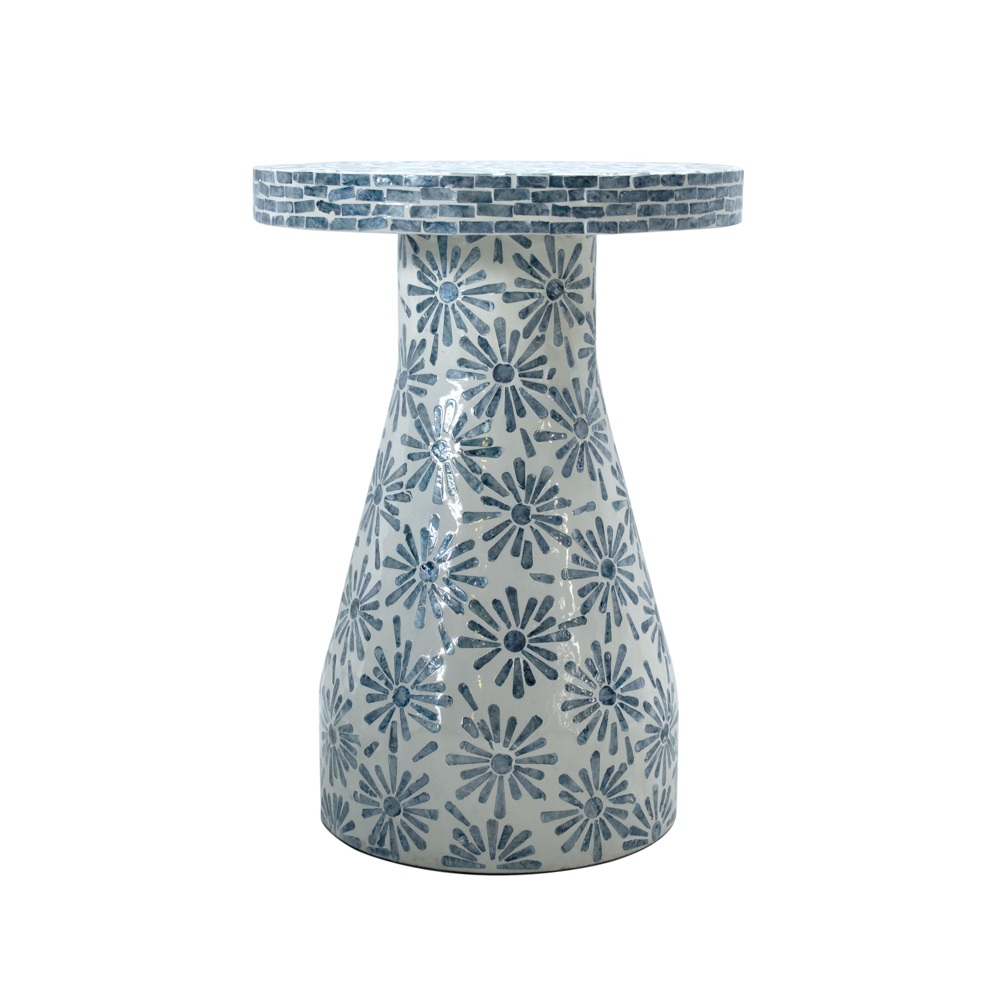 Halio Blue Floral Shell Side Table Side & End Tables TOV Furniture , Black Friday Sale TOV Furniture Furniture Sale, Old Bones Co, Mid Century Furniture Sale, Four Hands Furniture, Black Friday Sale Halio Blue Floral Shell Side Table,Gus Sale, Perigold Halio Blue Floral Shell Side Table Side & End Tables Black Friday Sale , Perigold Sale Halio Blue Floral Shell Side Table,Halio Blue Floral Shell Side Table Lulu and Georgia, Burke Decor Sale Halio Blue Floral Shell Side Table, www.oldbonesco.com