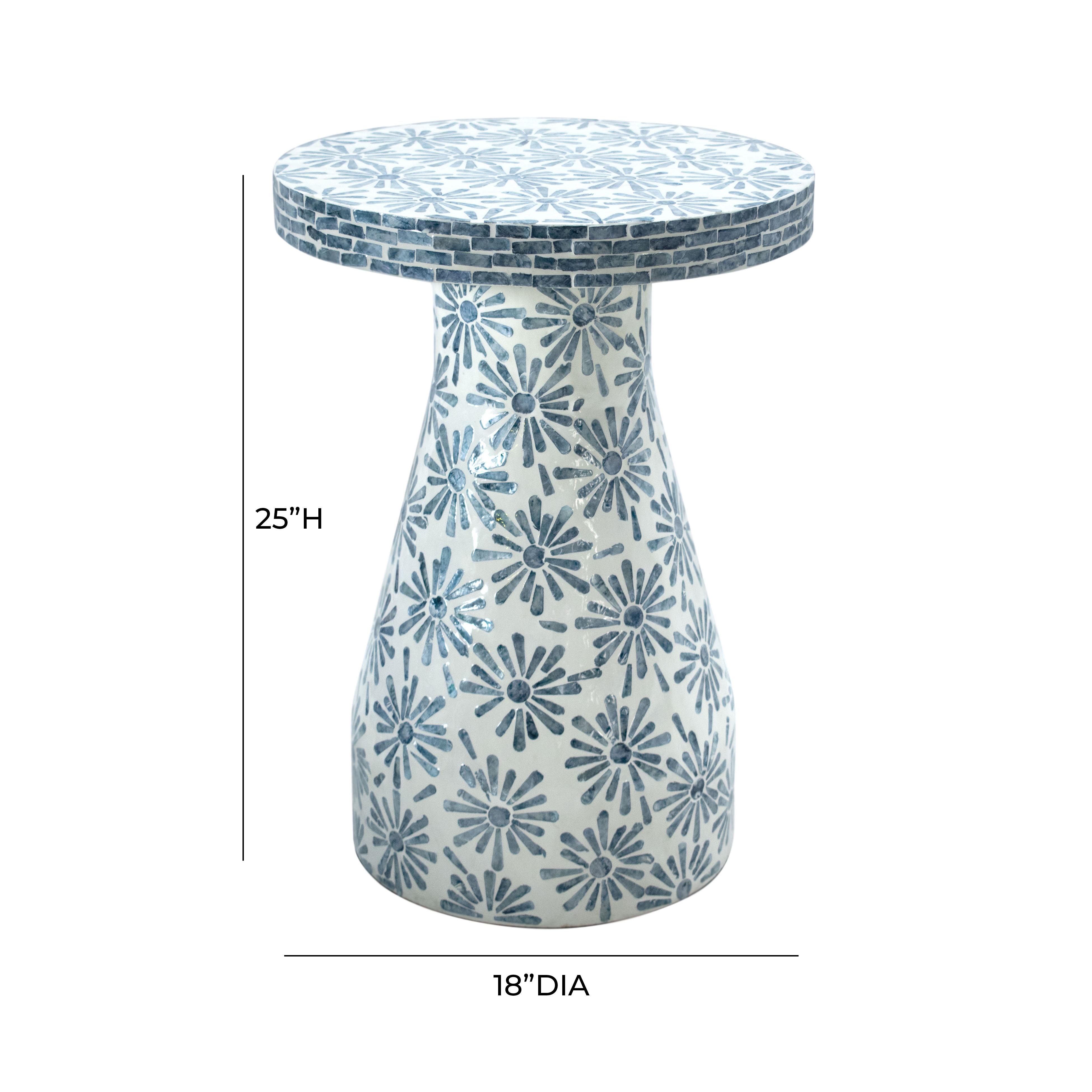 Halio Blue Floral Shell Side Table Side & End Tables TOV Furniture , Black Friday Sale TOV Furniture Furniture Sale, Old Bones Co, Mid Century Furniture Sale, Four Hands Furniture, Black Friday Sale Halio Blue Floral Shell Side Table,Gus Sale, Perigold Halio Blue Floral Shell Side Table Side & End Tables Black Friday Sale , Perigold Sale Halio Blue Floral Shell Side Table,Halio Blue Floral Shell Side Table Lulu and Georgia, Burke Decor Sale Halio Blue Floral Shell Side Table, www.oldbonesco.com