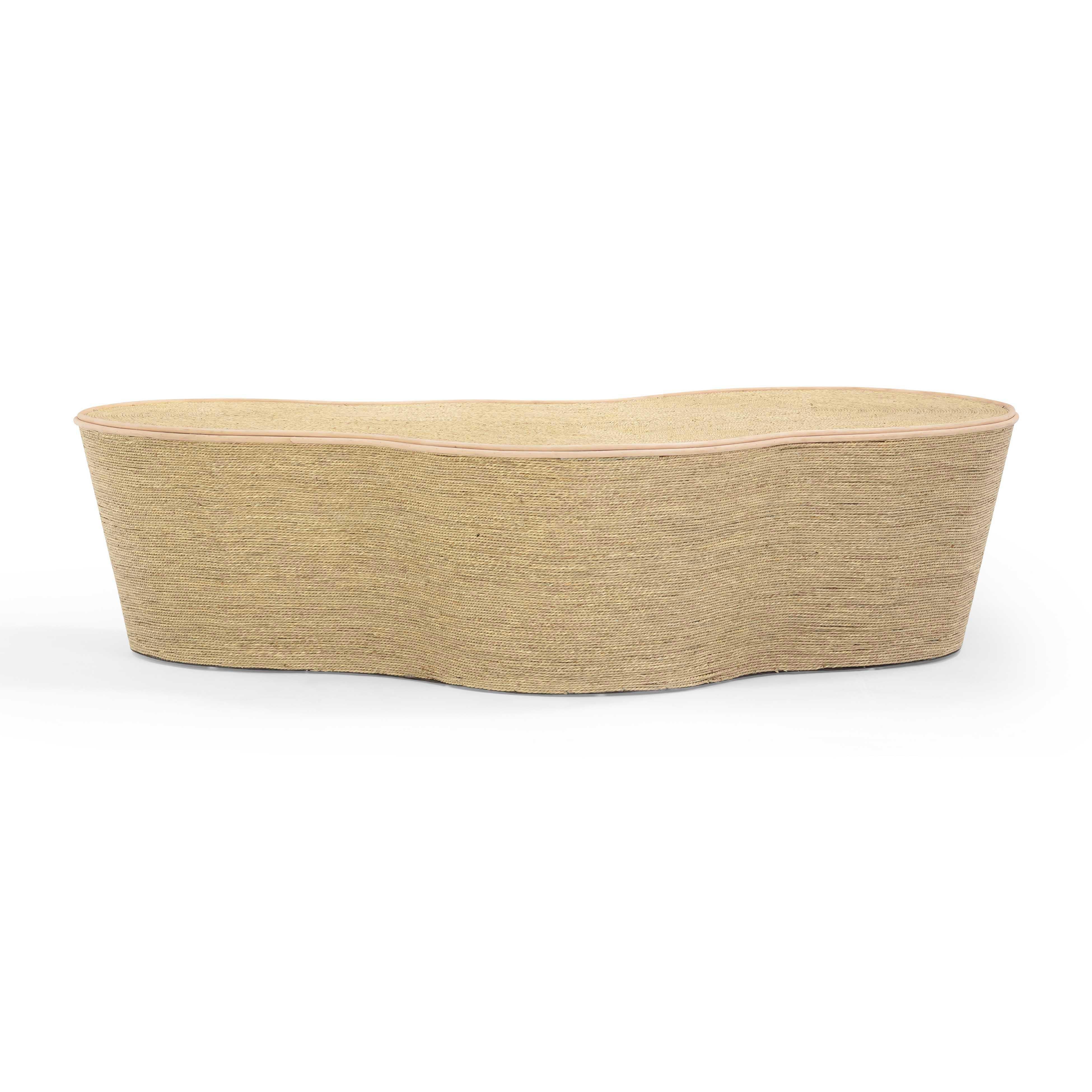 Slab 60" Natural Seagrass Coffee Table