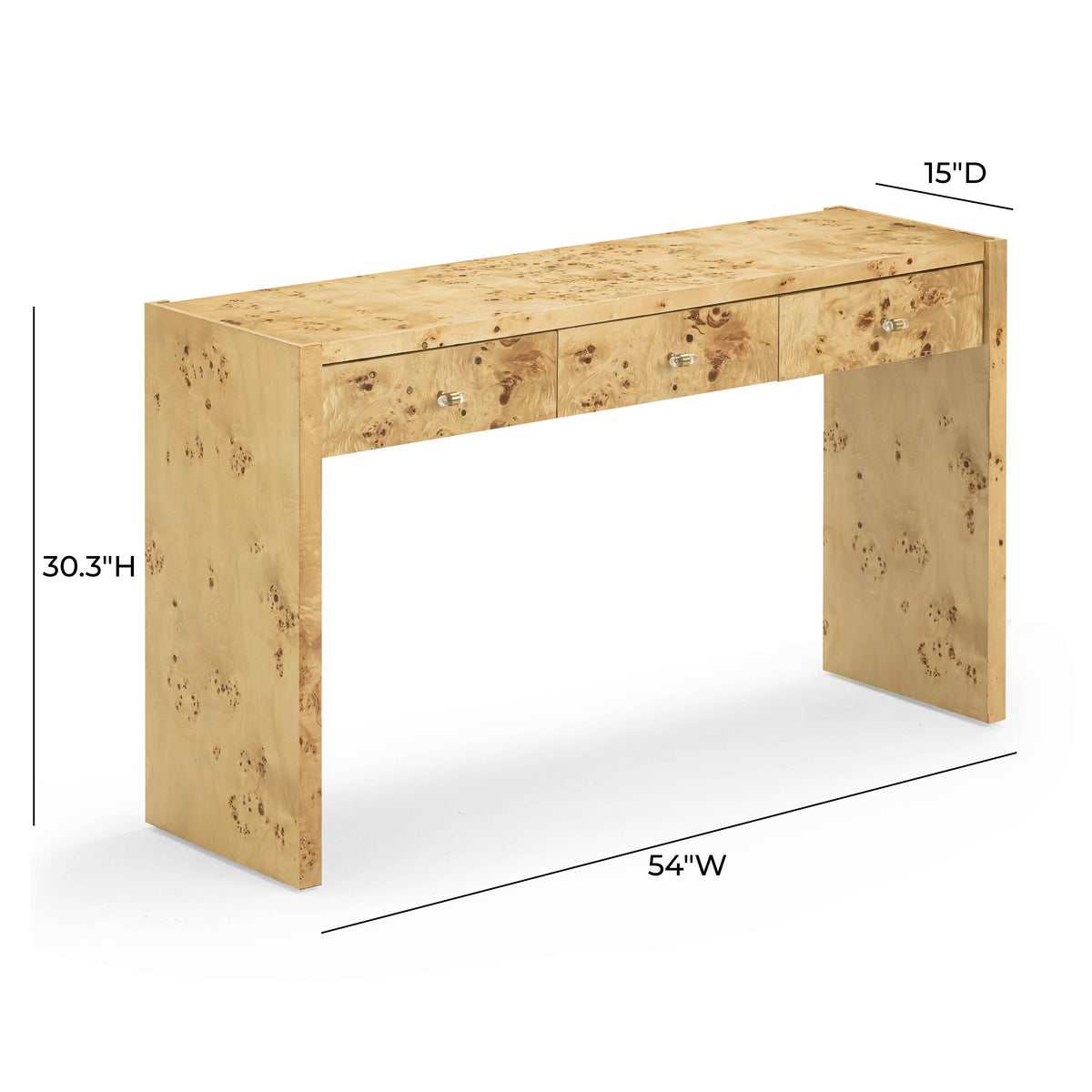 Brandyss 54" Burl Console Table