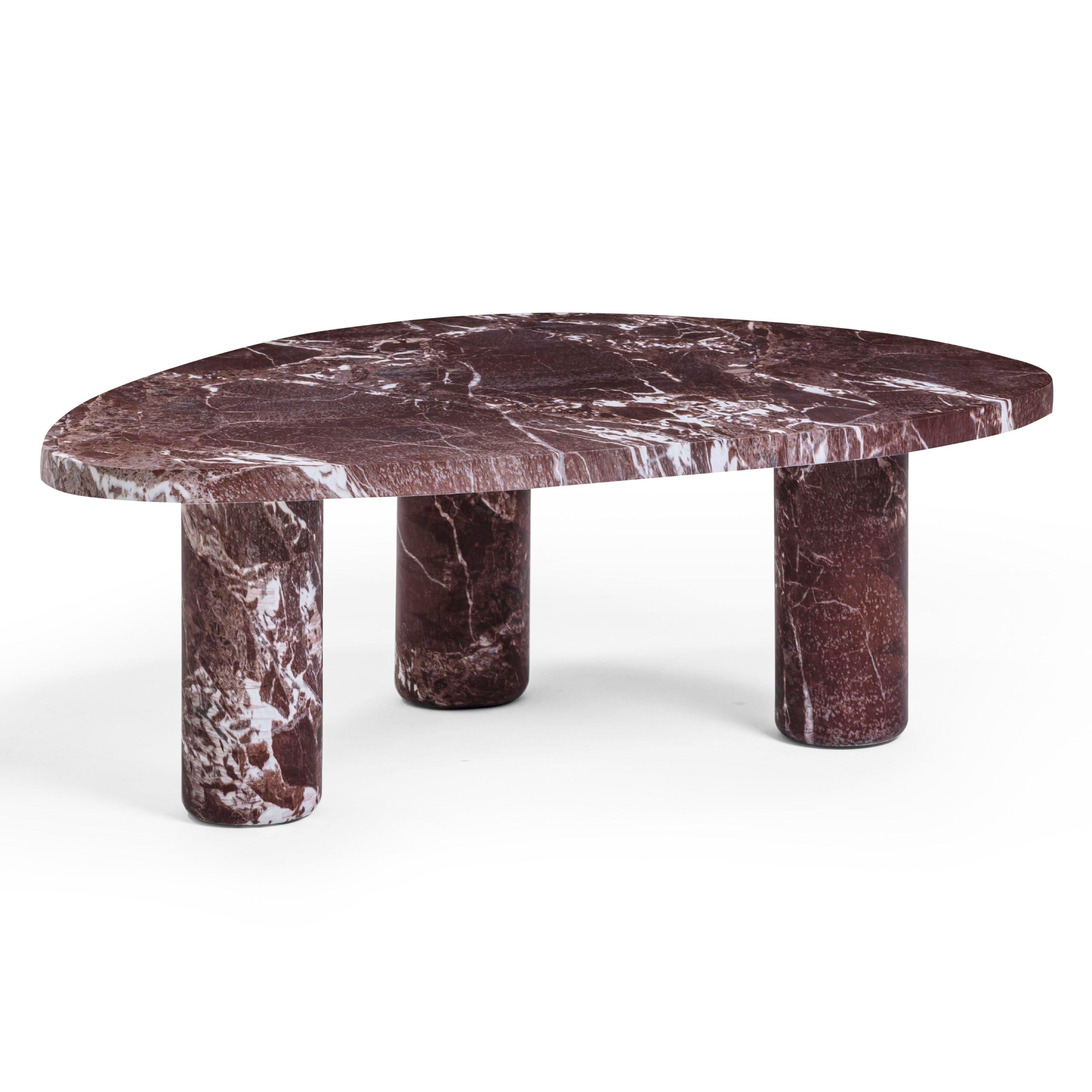 Libby Faux Red Levanto Marble Indoor/Outdoor Coffee Table