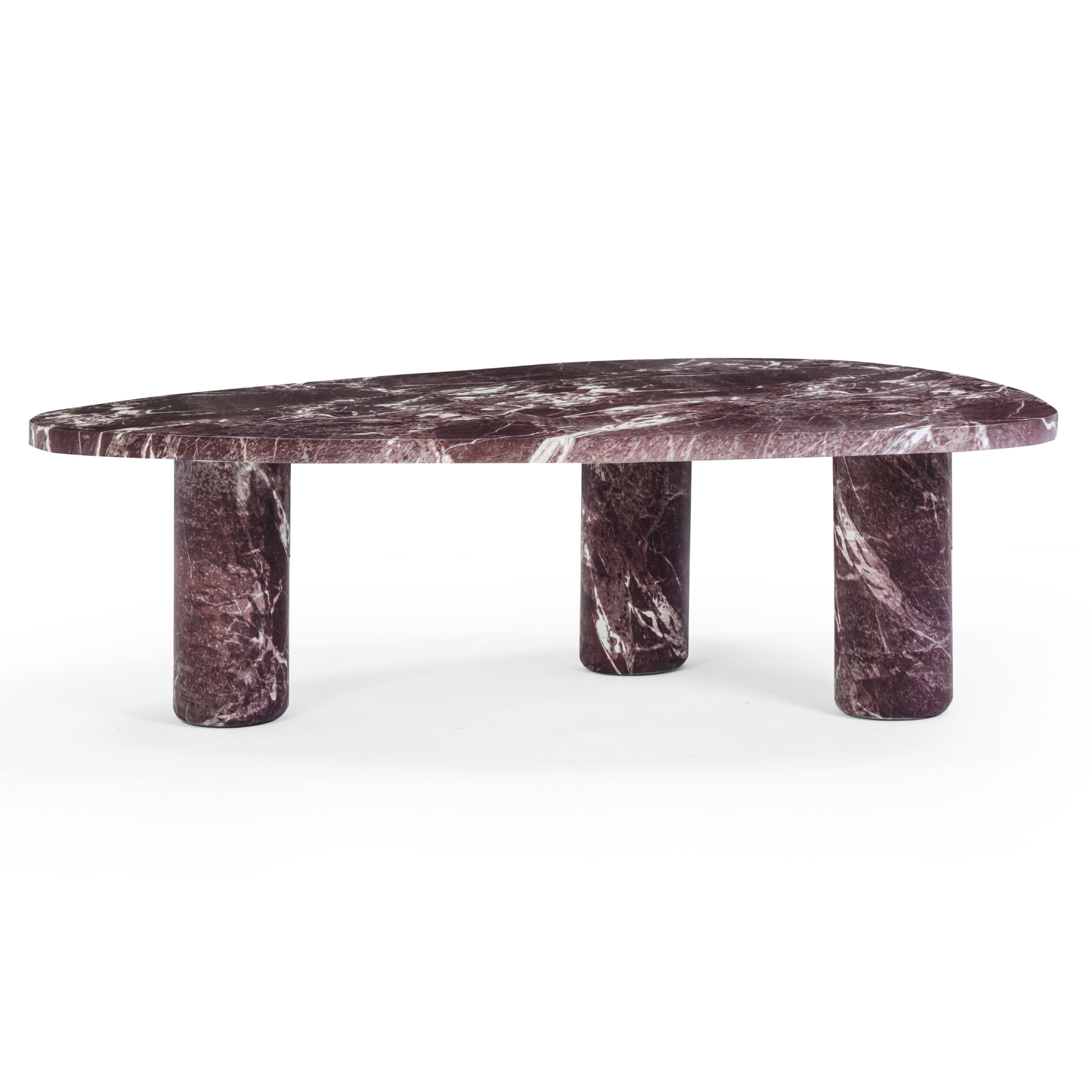 Libby Faux Red Levanto Marble Indoor/Outdoor Coffee Table