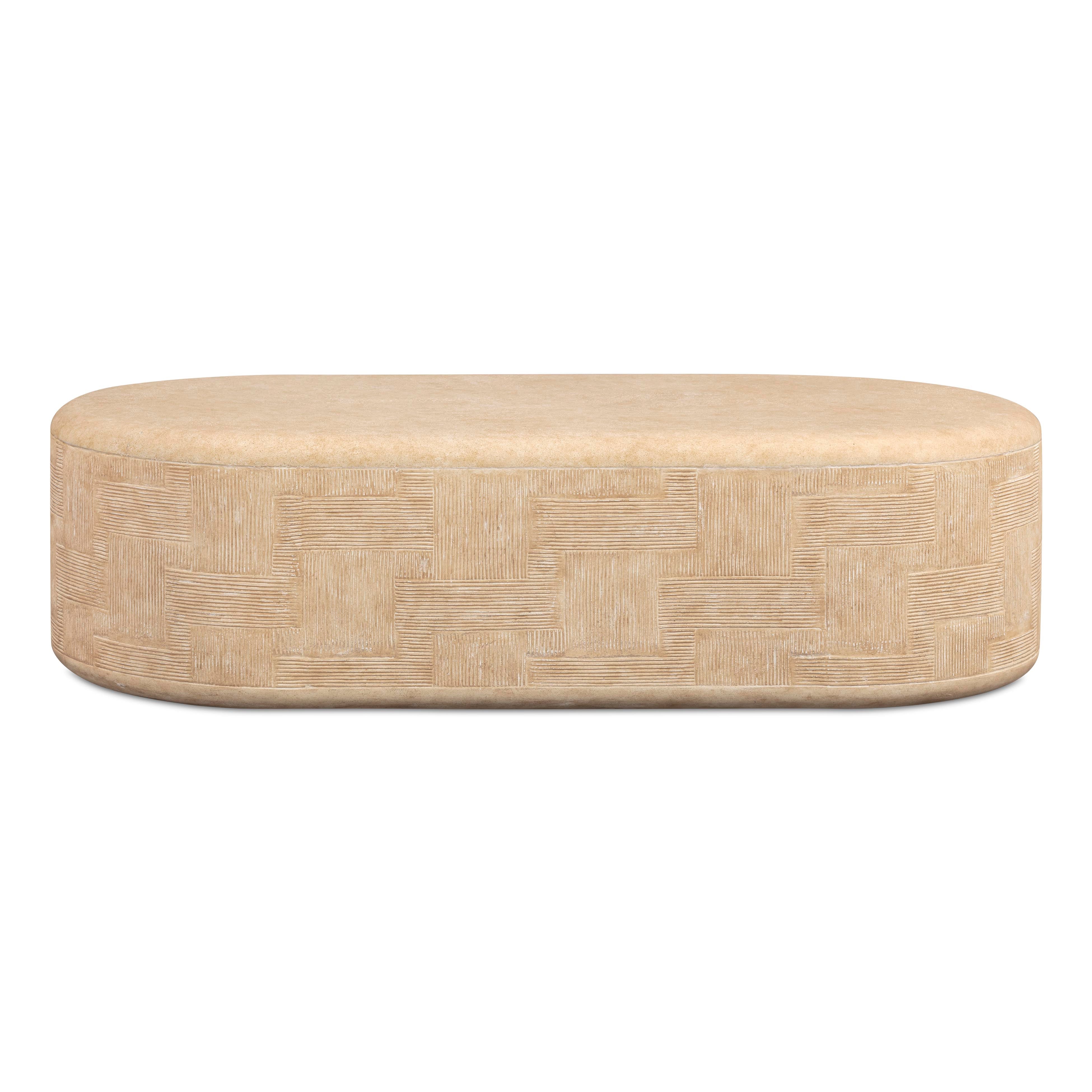 Suraya 55" Indoor/Outdoor Concrete Rounded Coffee Table