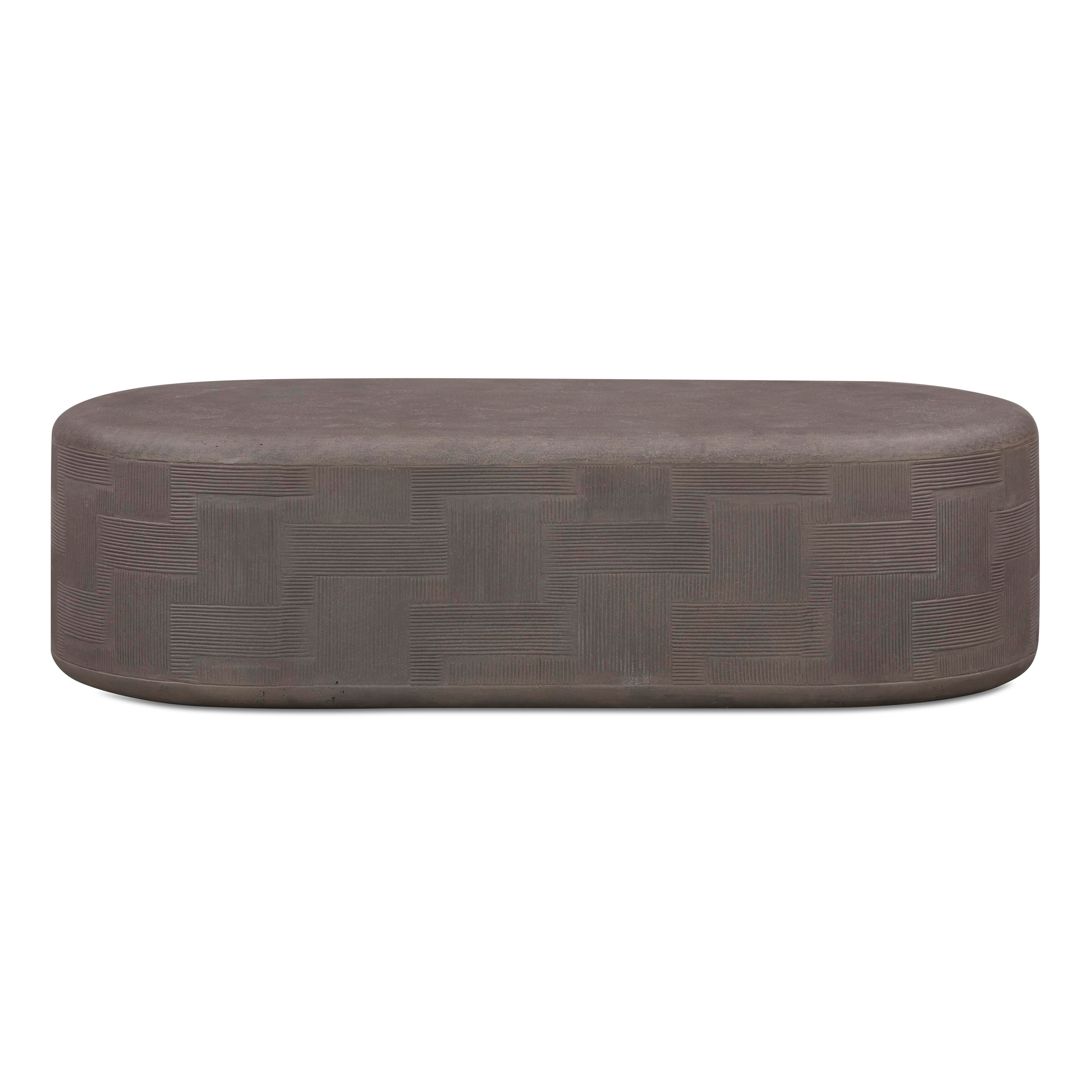 Suraya 55" Indoor/Outdoor Concrete Rounded Coffee Table