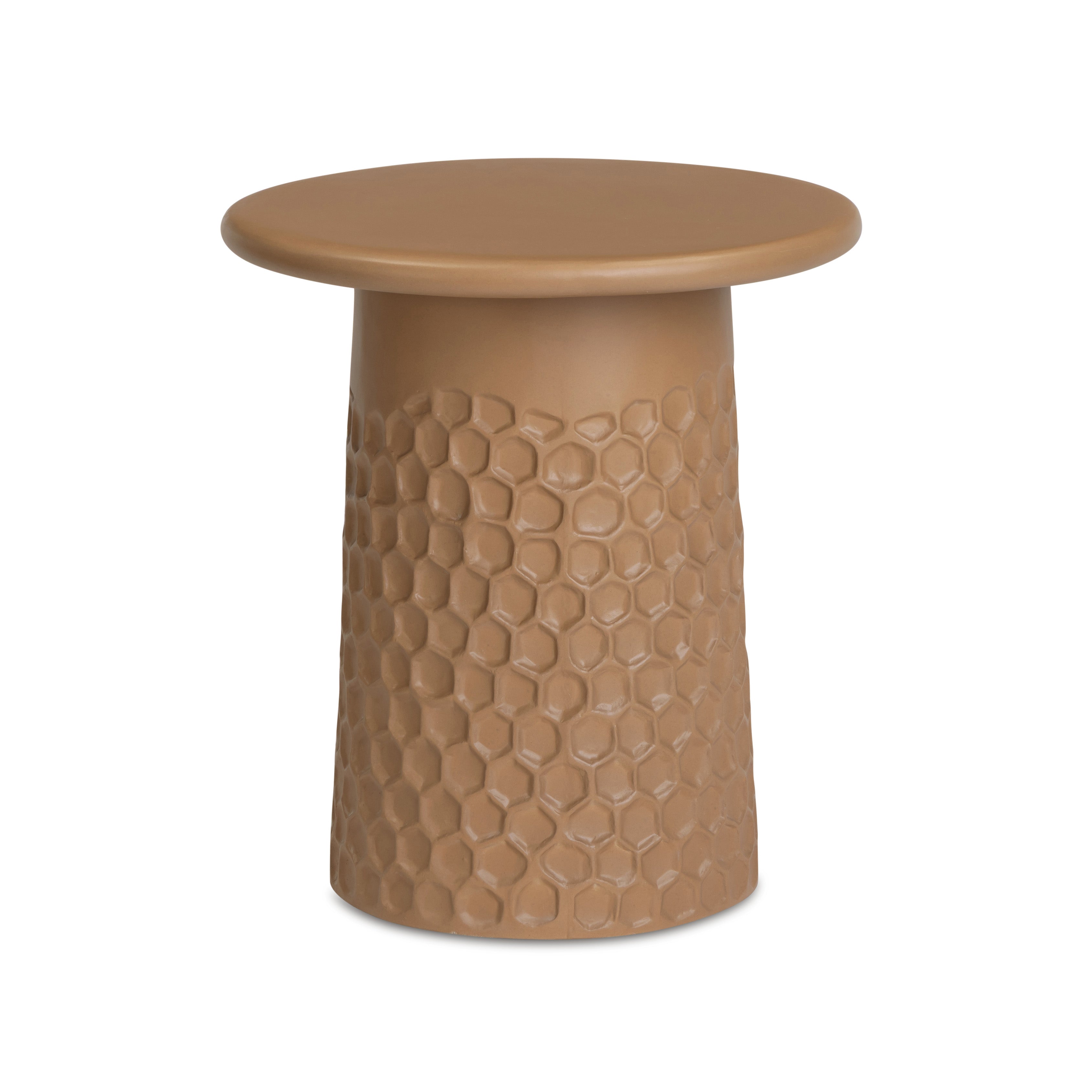 Hessa Indoor/Outdoor Concrete Chiseled Side Table