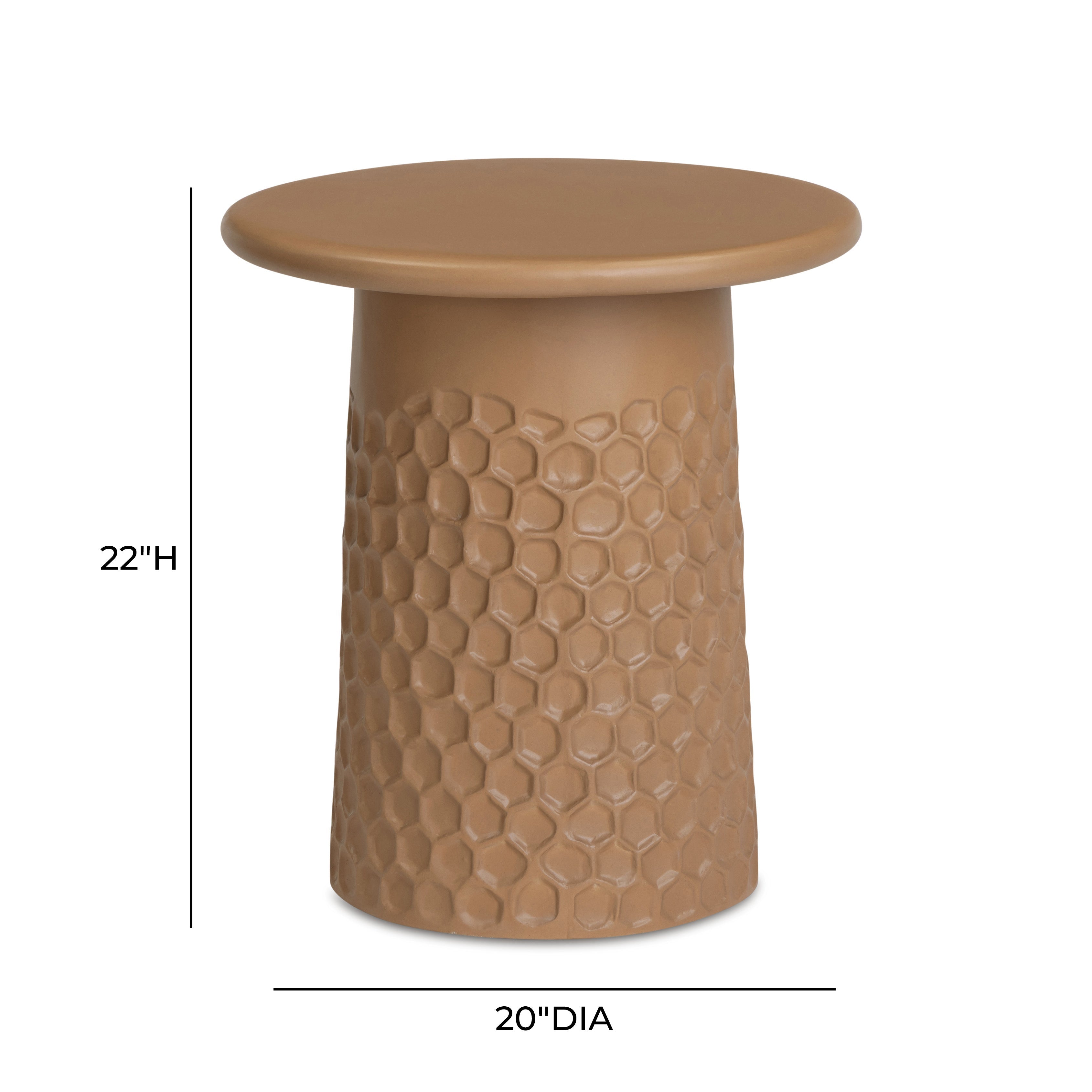 Hessa Indoor/Outdoor Concrete Chiseled Side Table