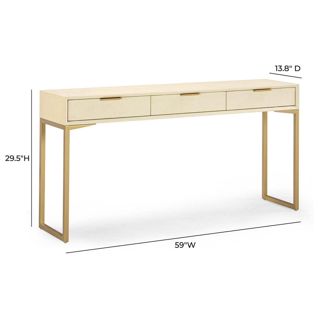Pesce 59" Faux Shagreen 3-Drawer Console Table