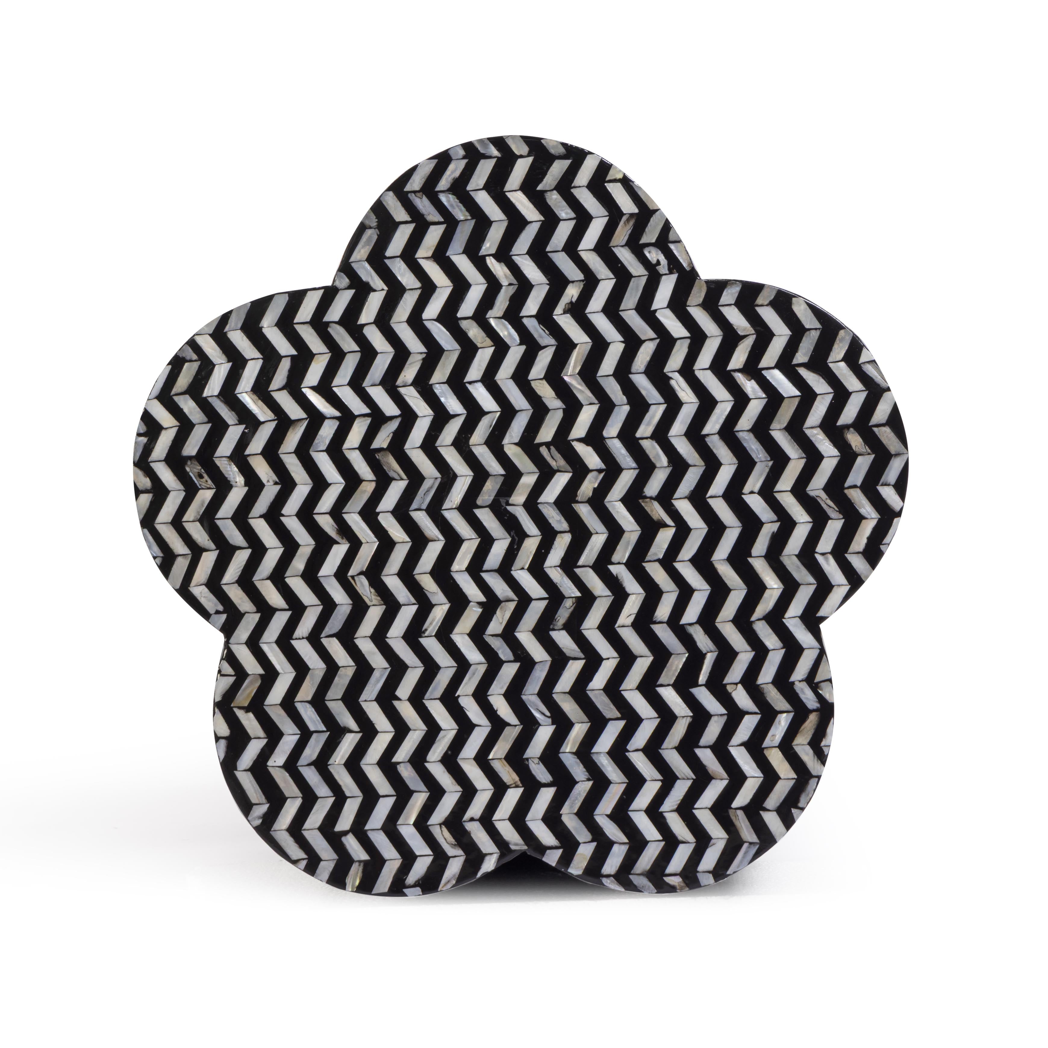 Truffle Black Mother of Pearl Shell Side Table