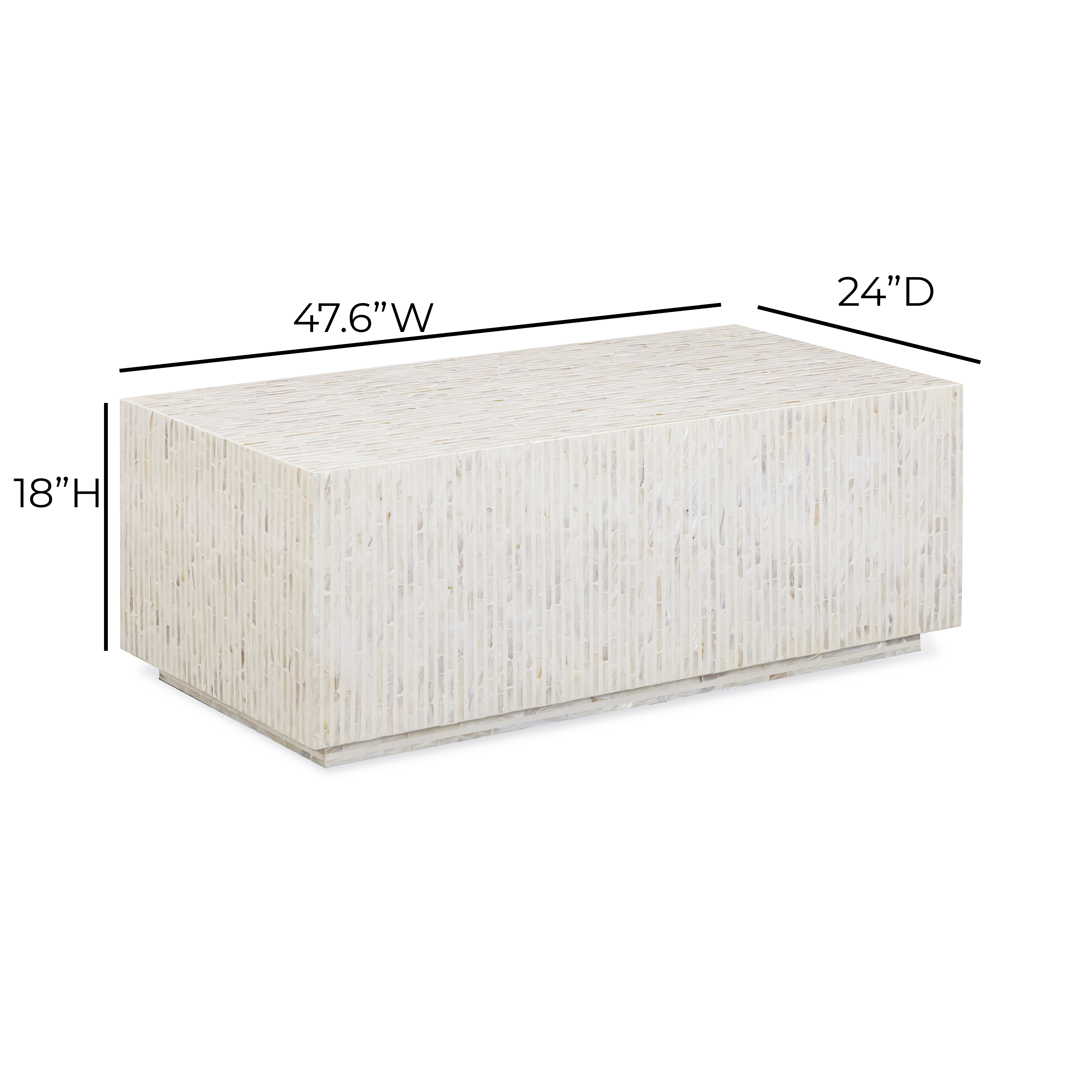 Earl 48" Shell Rectangular Coffee Table