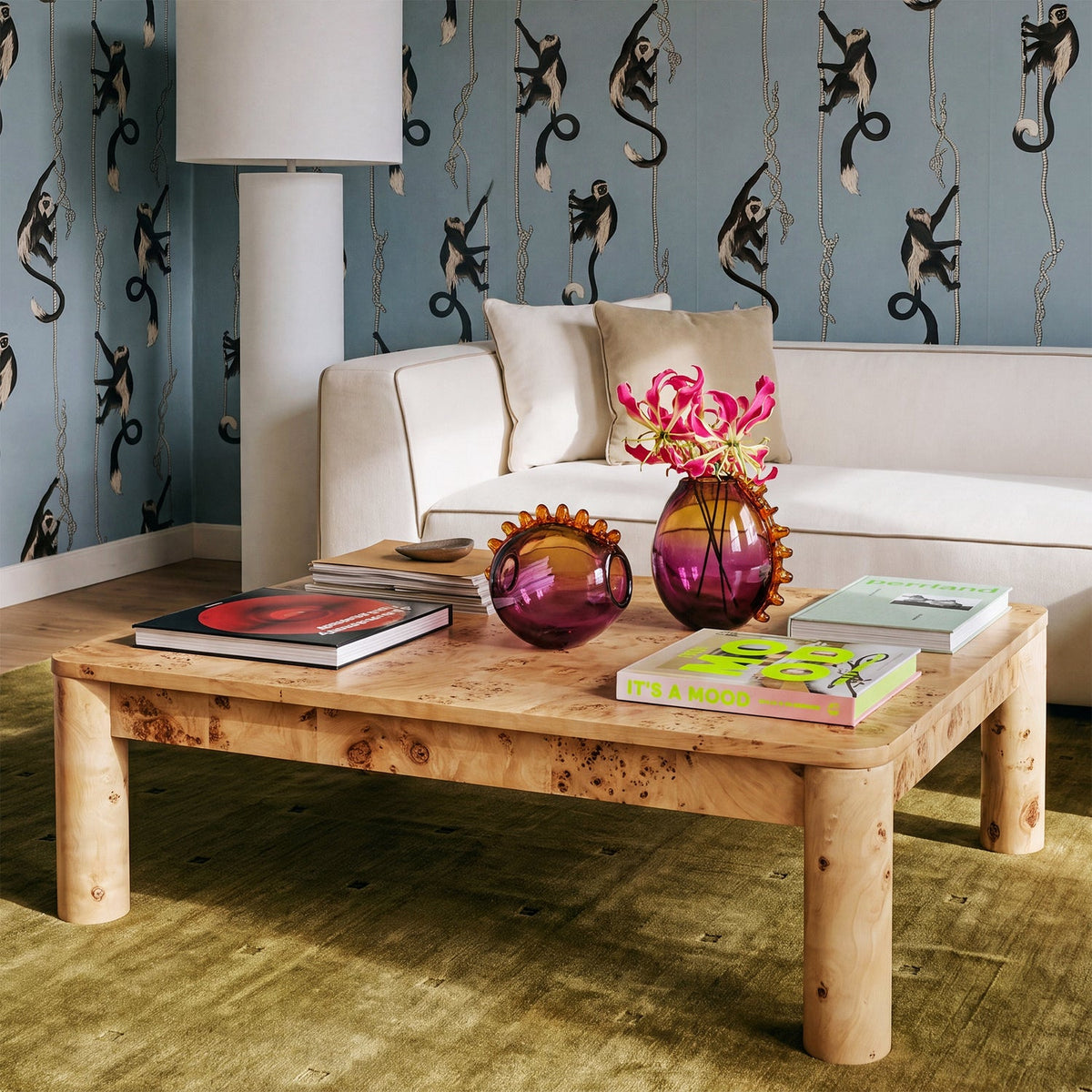 Berri 39" Natural Burl Coffee Table