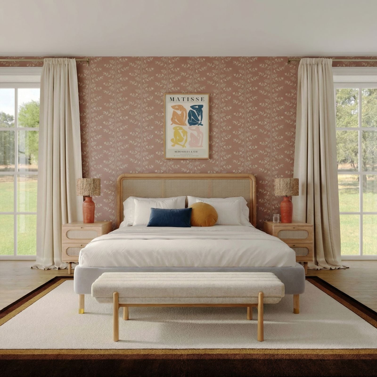 Julianna 56" Textured Performance Fabric Bench