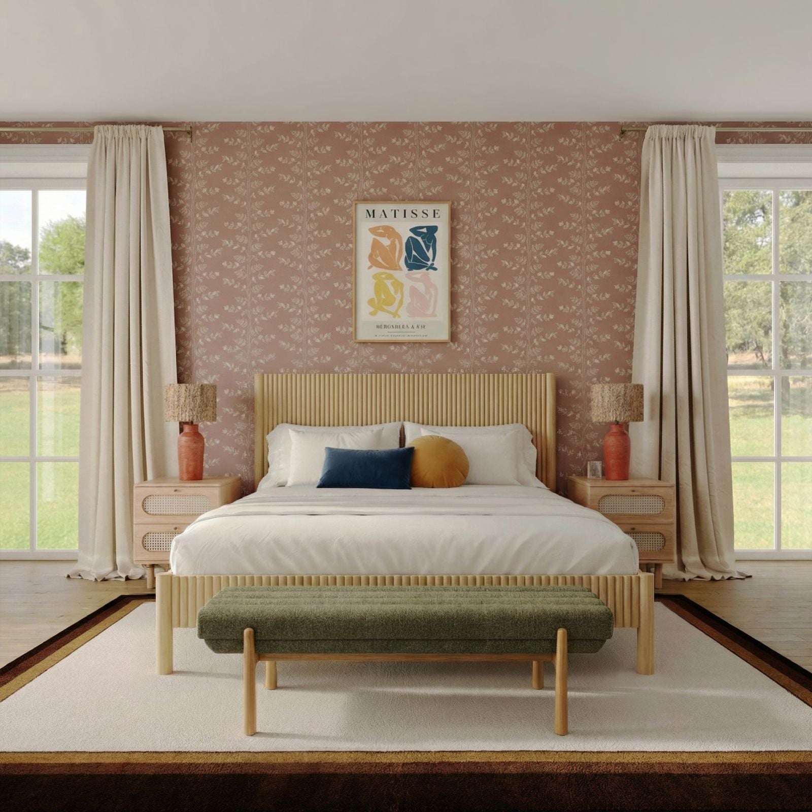 Julianna 56" Textured Performance Fabric Bench