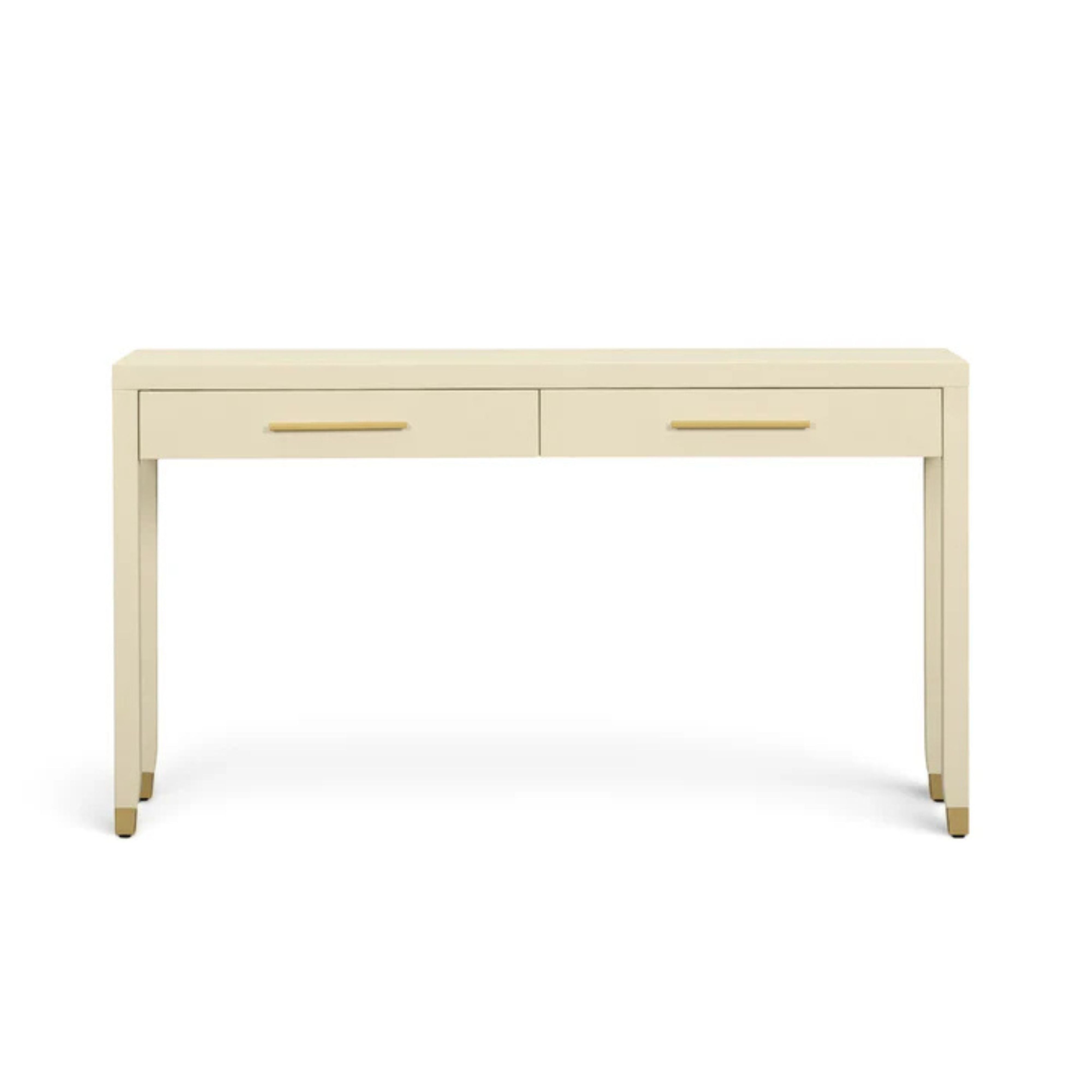 Dani 54" Cream Faux Shagreen 2-Drawer Console Table