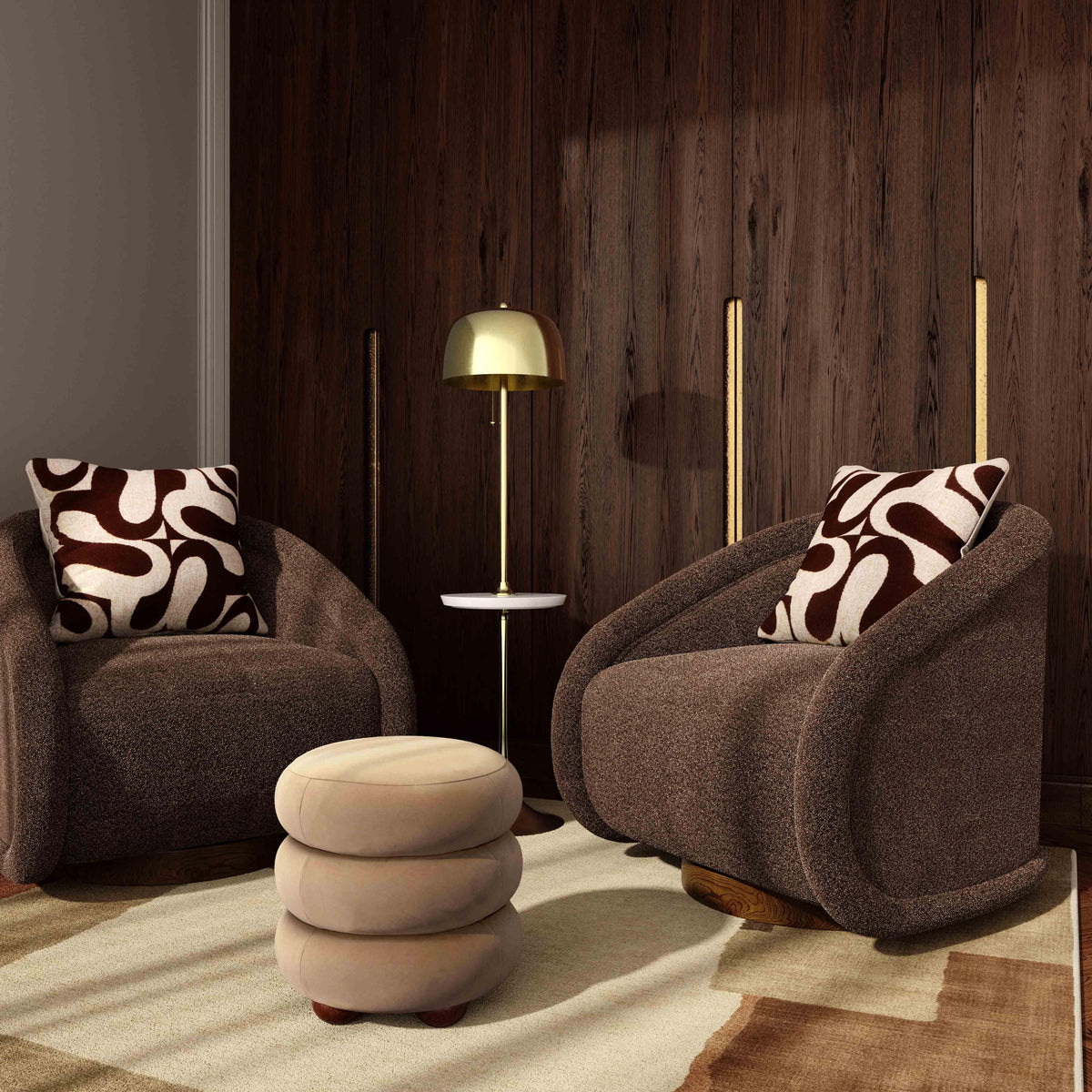 Stefanie Performance Velvet Ottoman