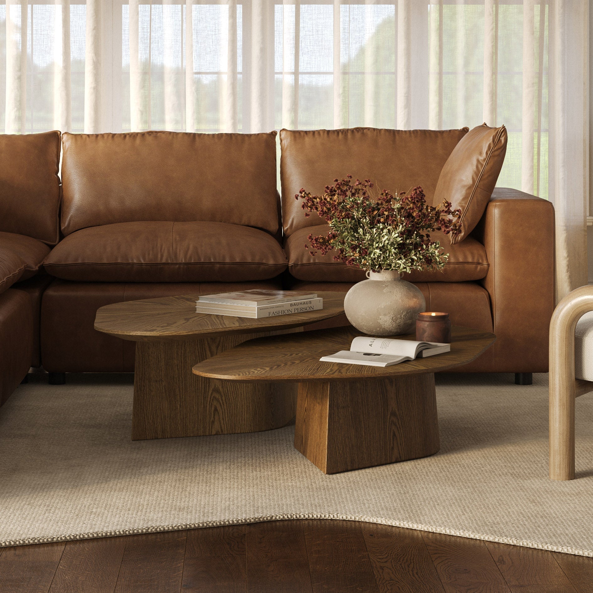 Roche 48" Ash Geometric Coffee Table