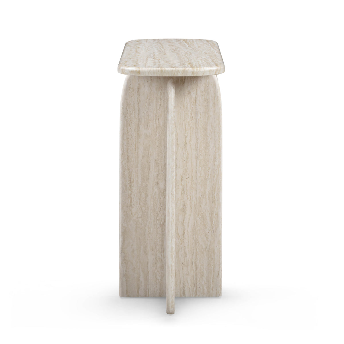 Clementine 48" Faux Travertine Console Table