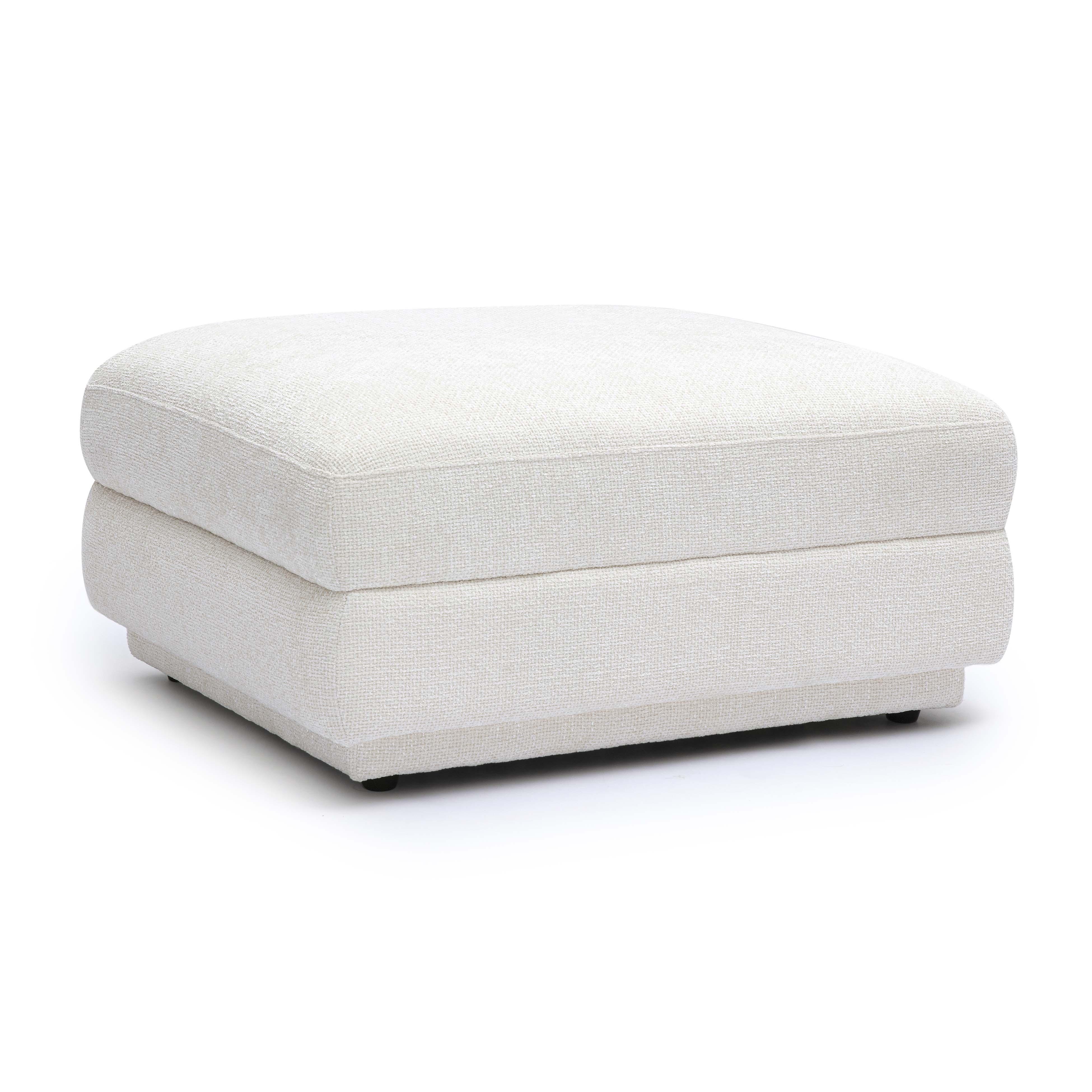 Perry Cream Performance Chenille Modular Ottoman