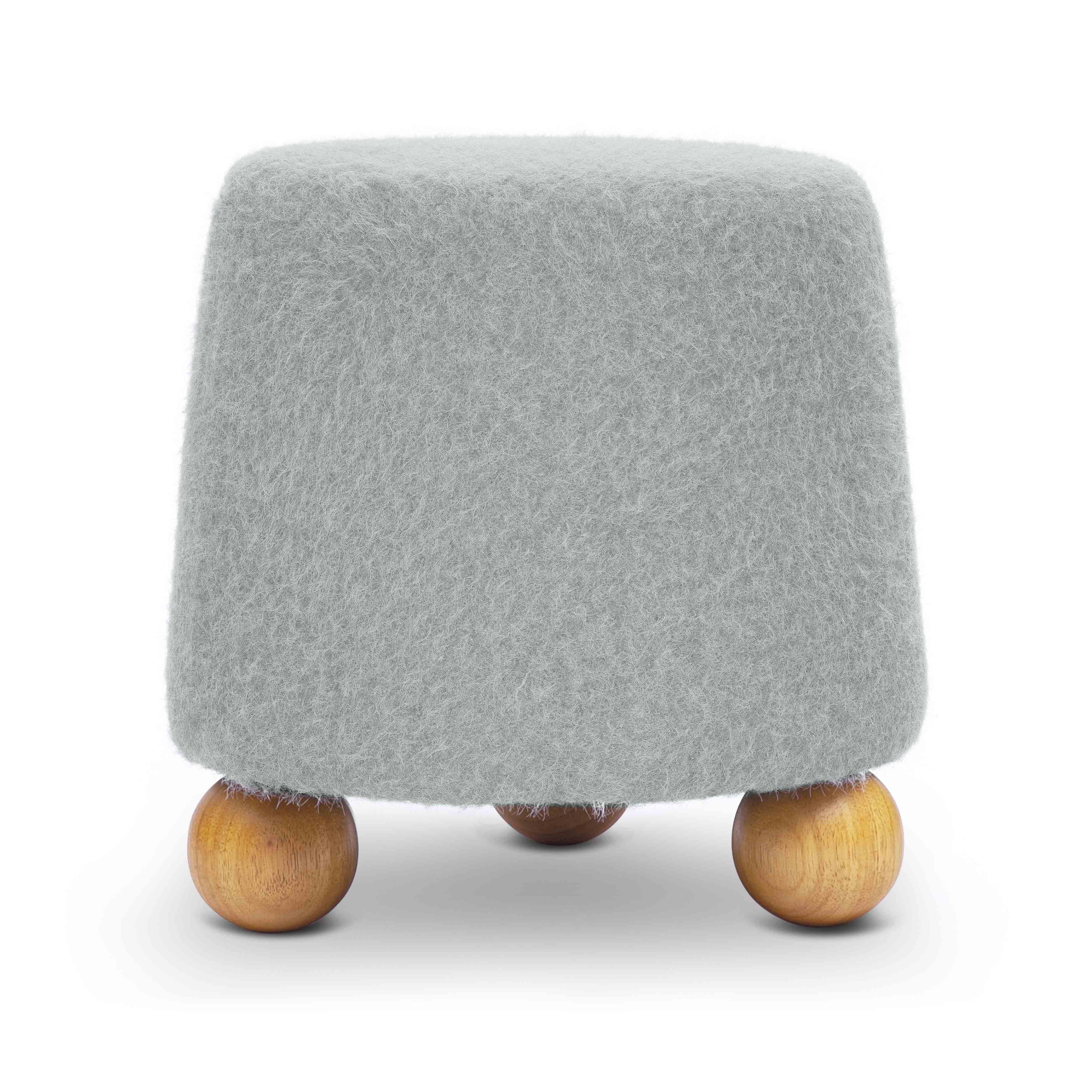 Jaine Contract-Grade Faux Mohair Ottoman