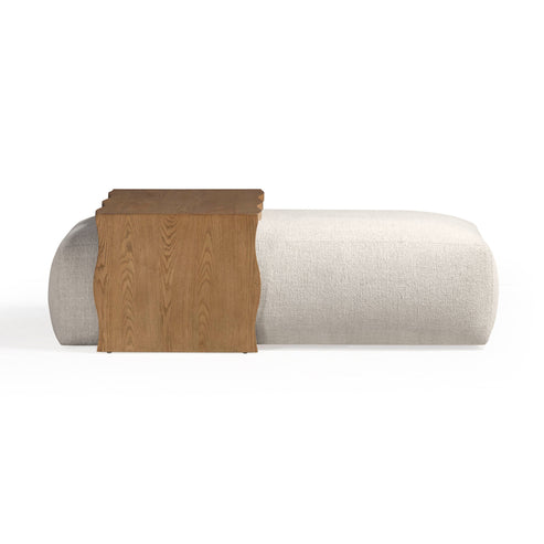 Spencer 54" Performance Basketweave Ottoman with Bridge Table