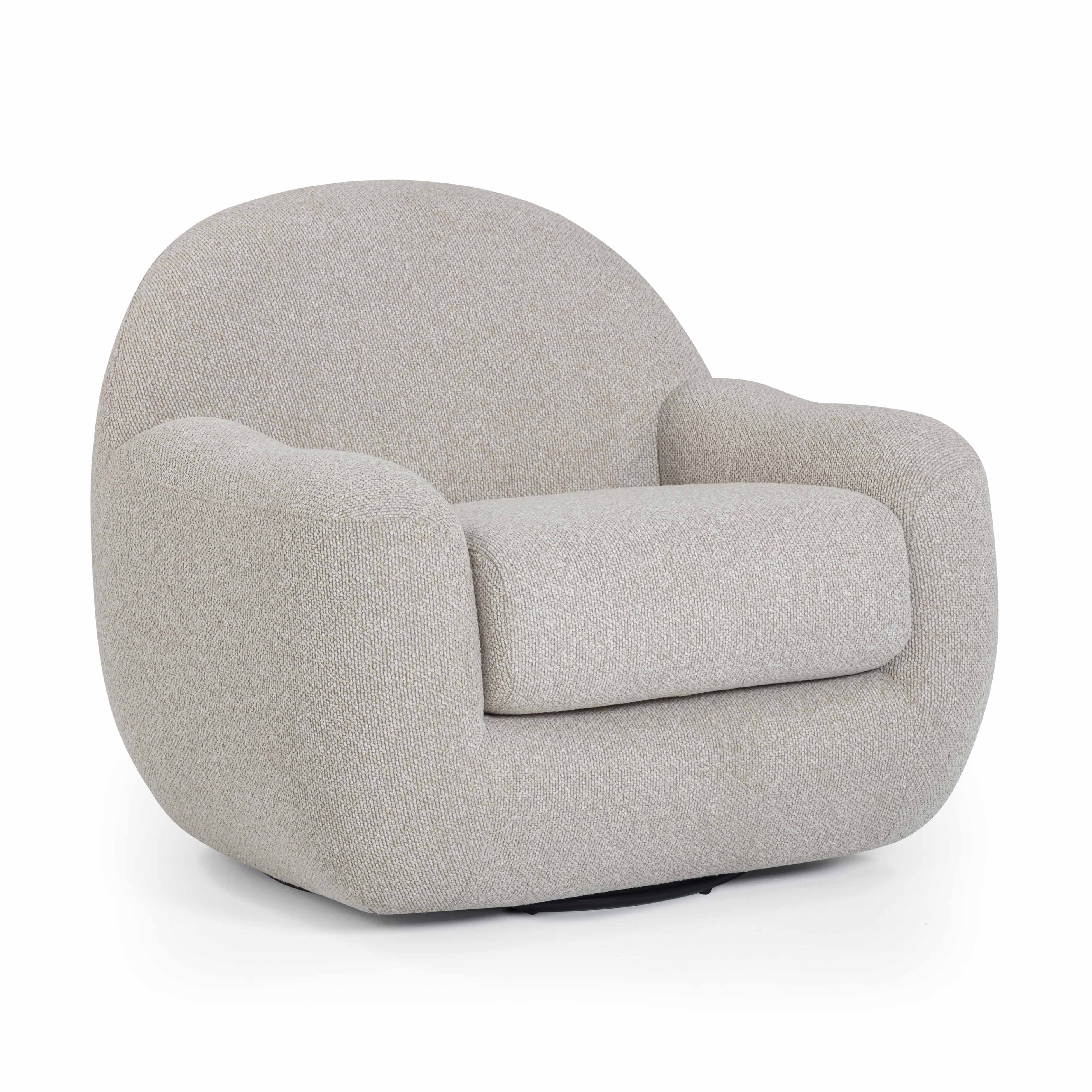Tiago Warm Grey Performance Boucle Swivel Accent Chair