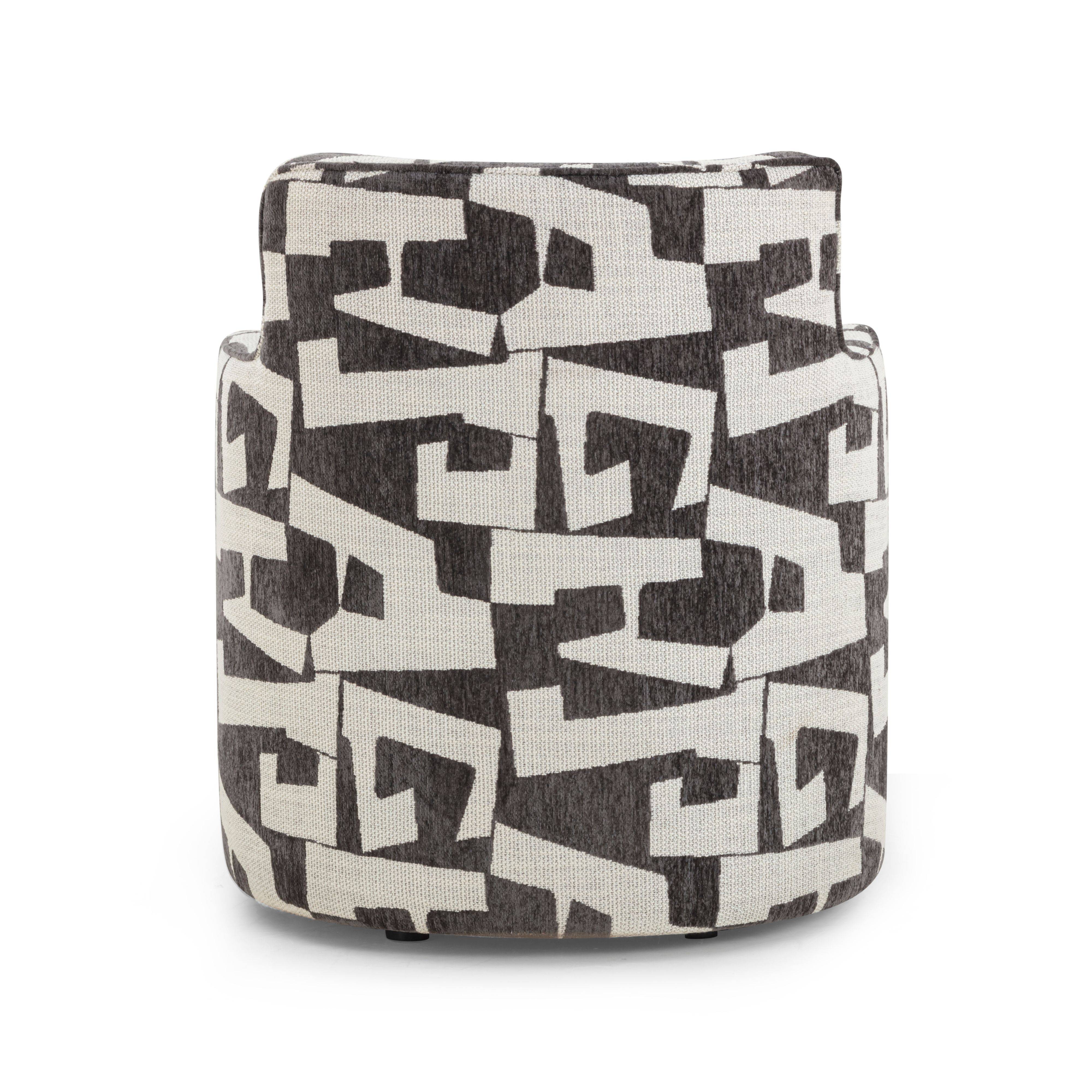 Passe Black Performance Jacquard Swivel Chair
