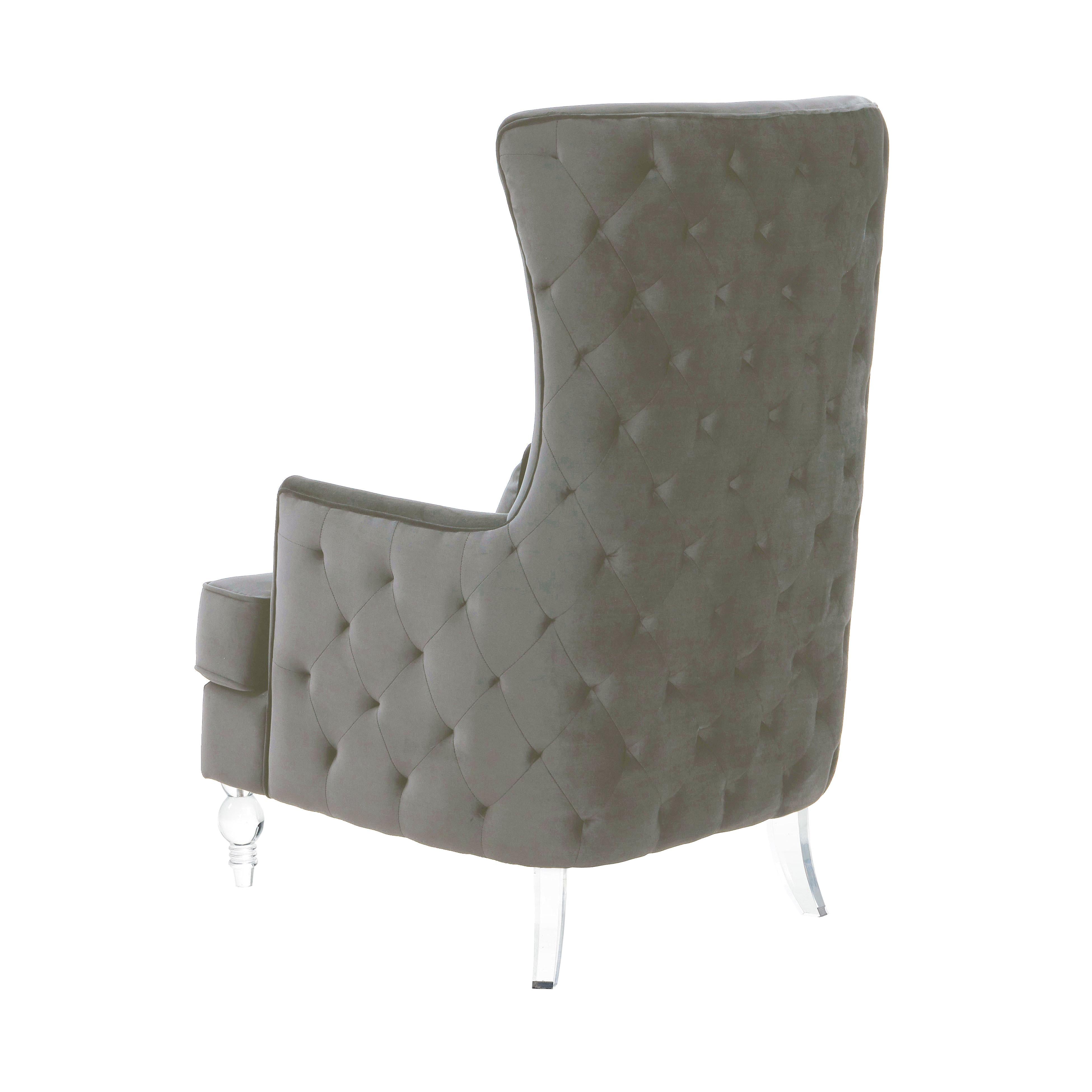 TOV Furniture Aubree Cognac Tall Chair with Acrylic Legs