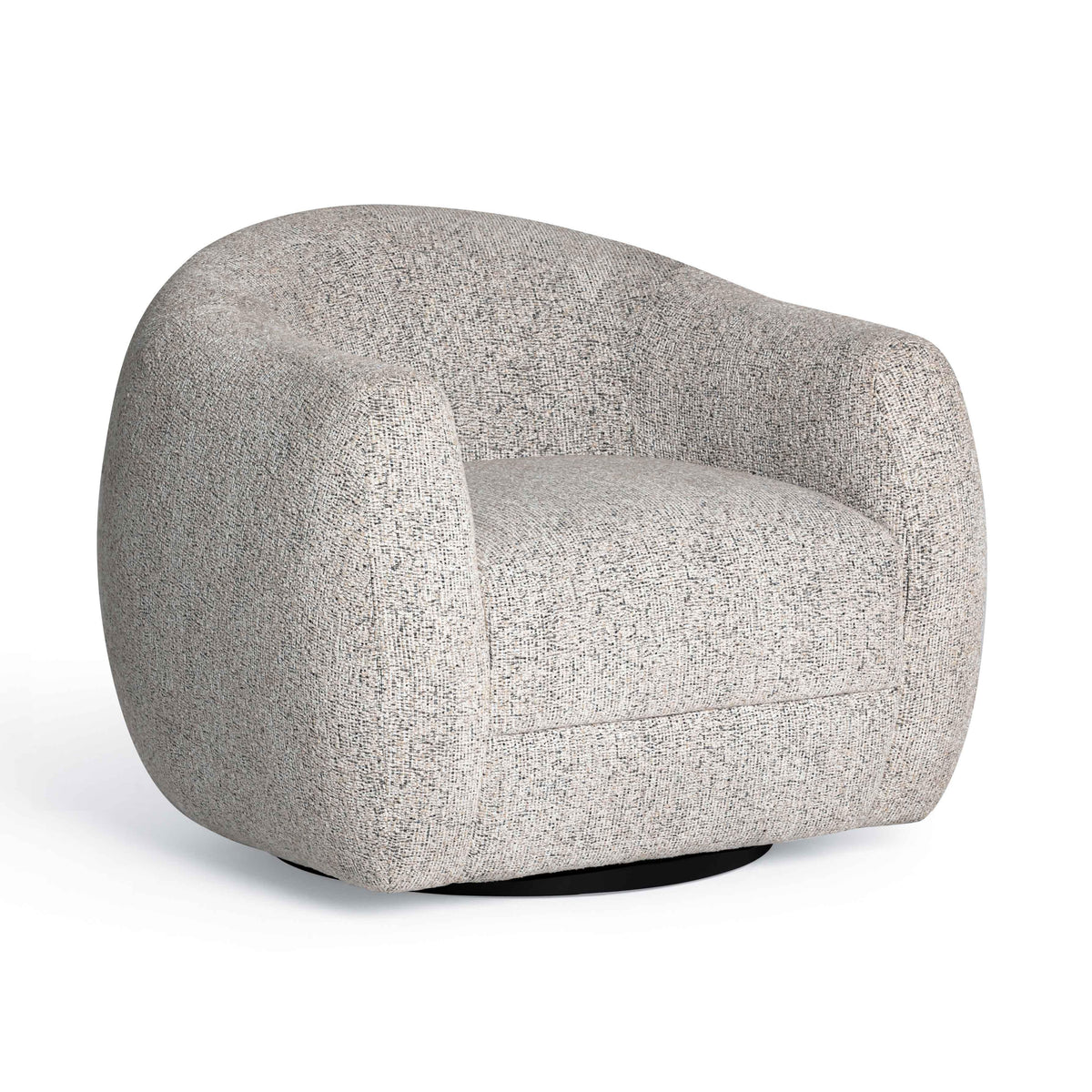 Judy Black and White Woven Performance Fabric Swivel Chair