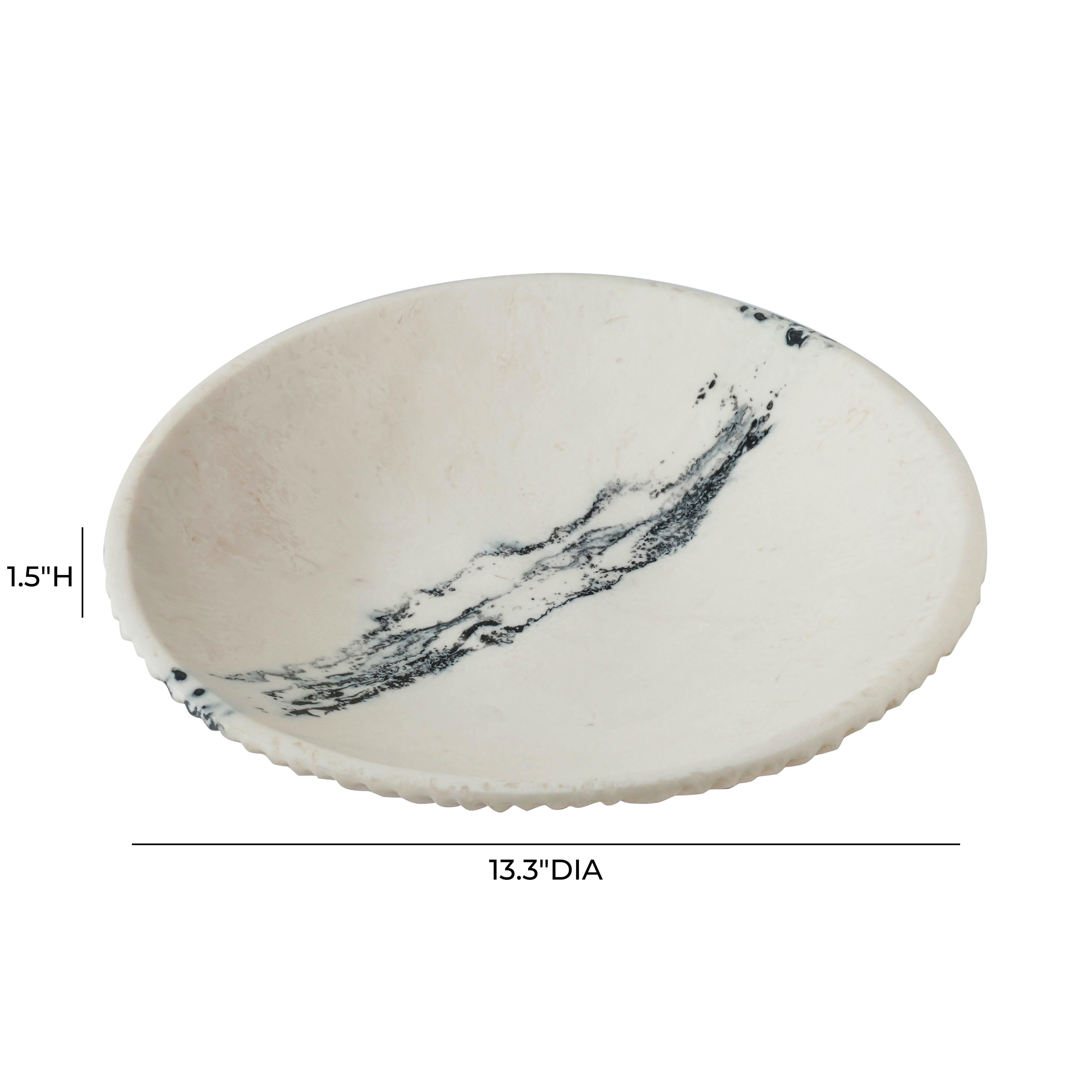 Ikani Black and White Resin Serving Plate